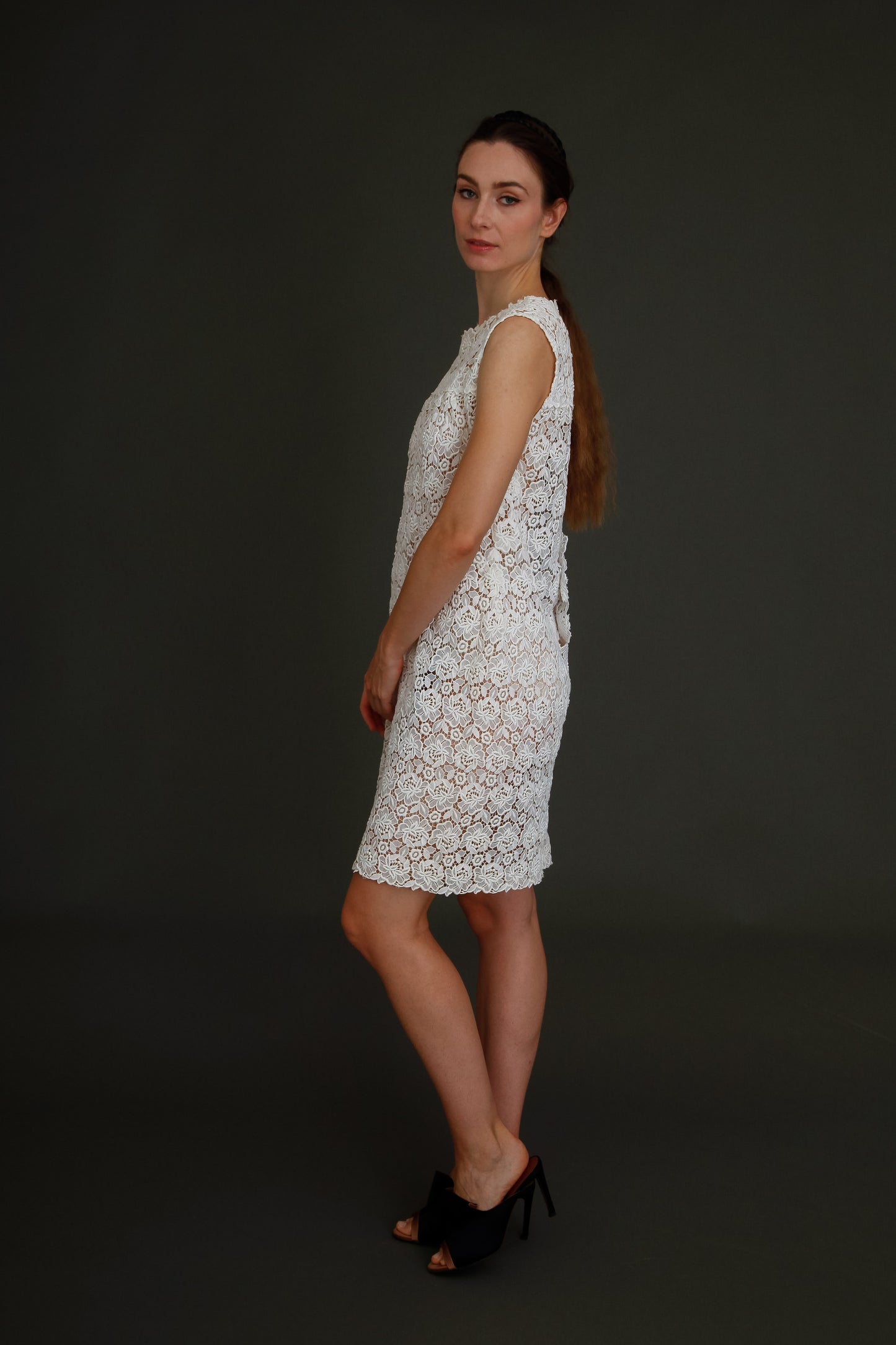 1960 White Lace Mini Dress