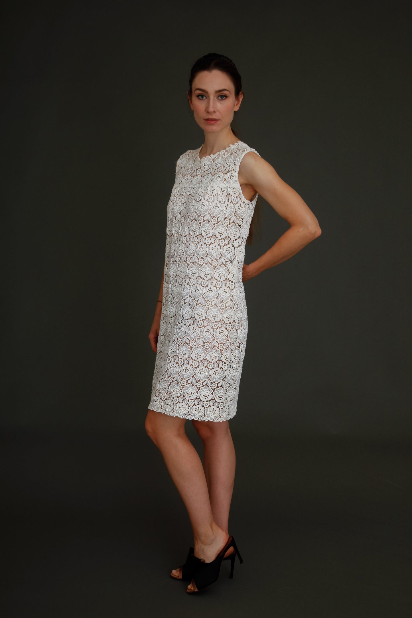 1960 White Lace Mini Dress