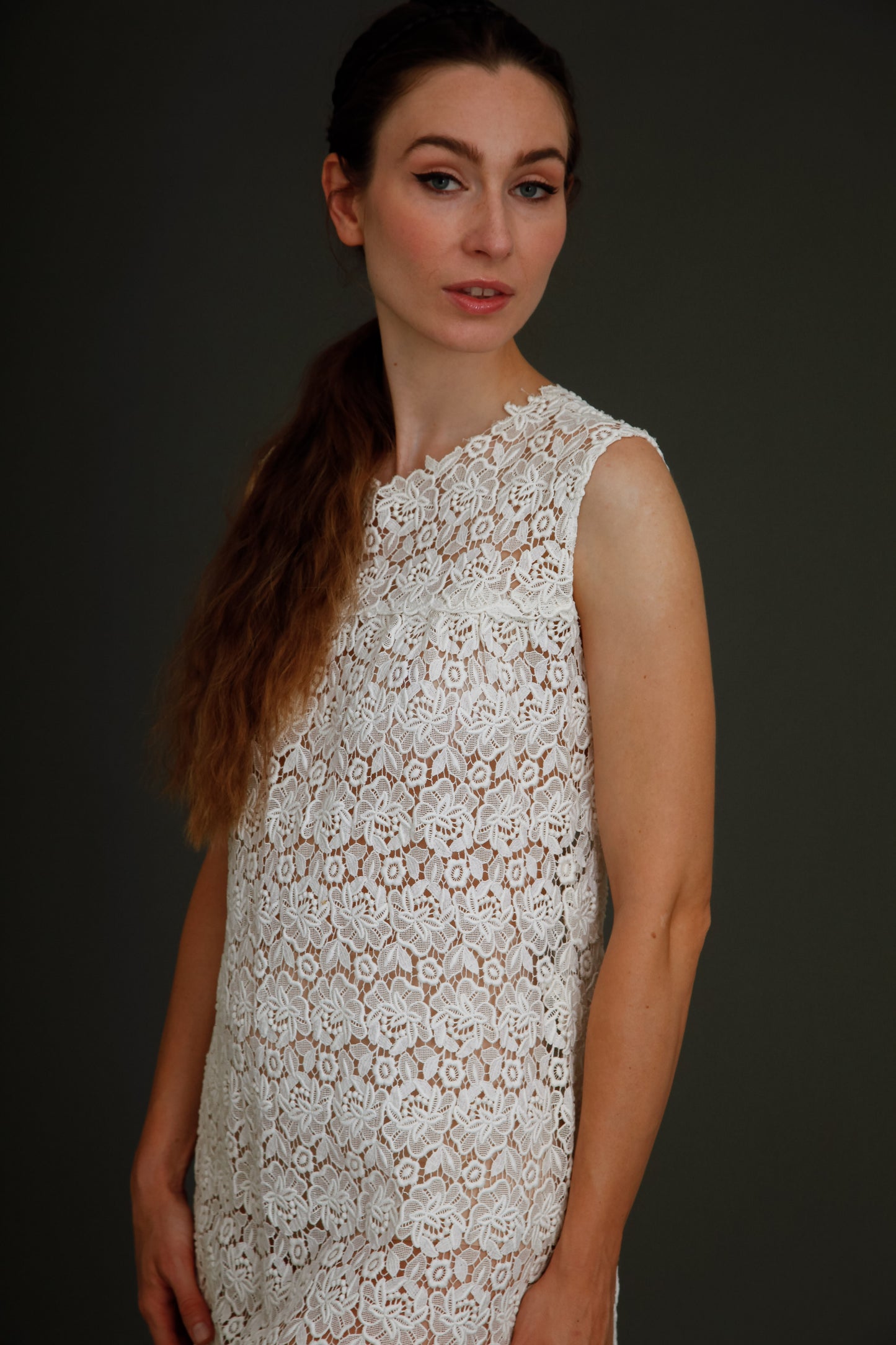 1960 White Lace Mini Dress