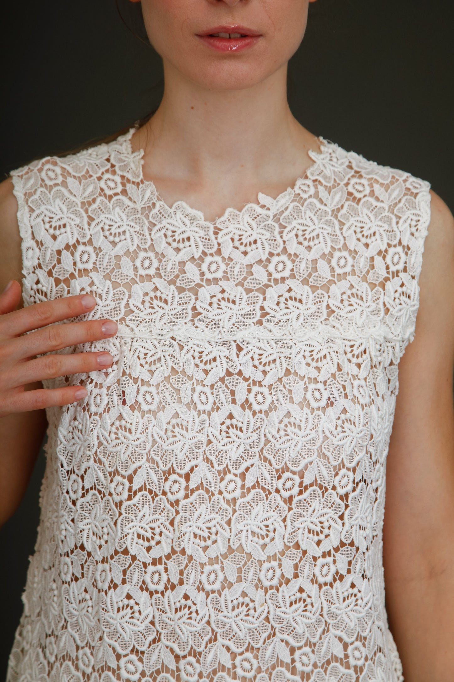 1960 White Lace Mini Dress