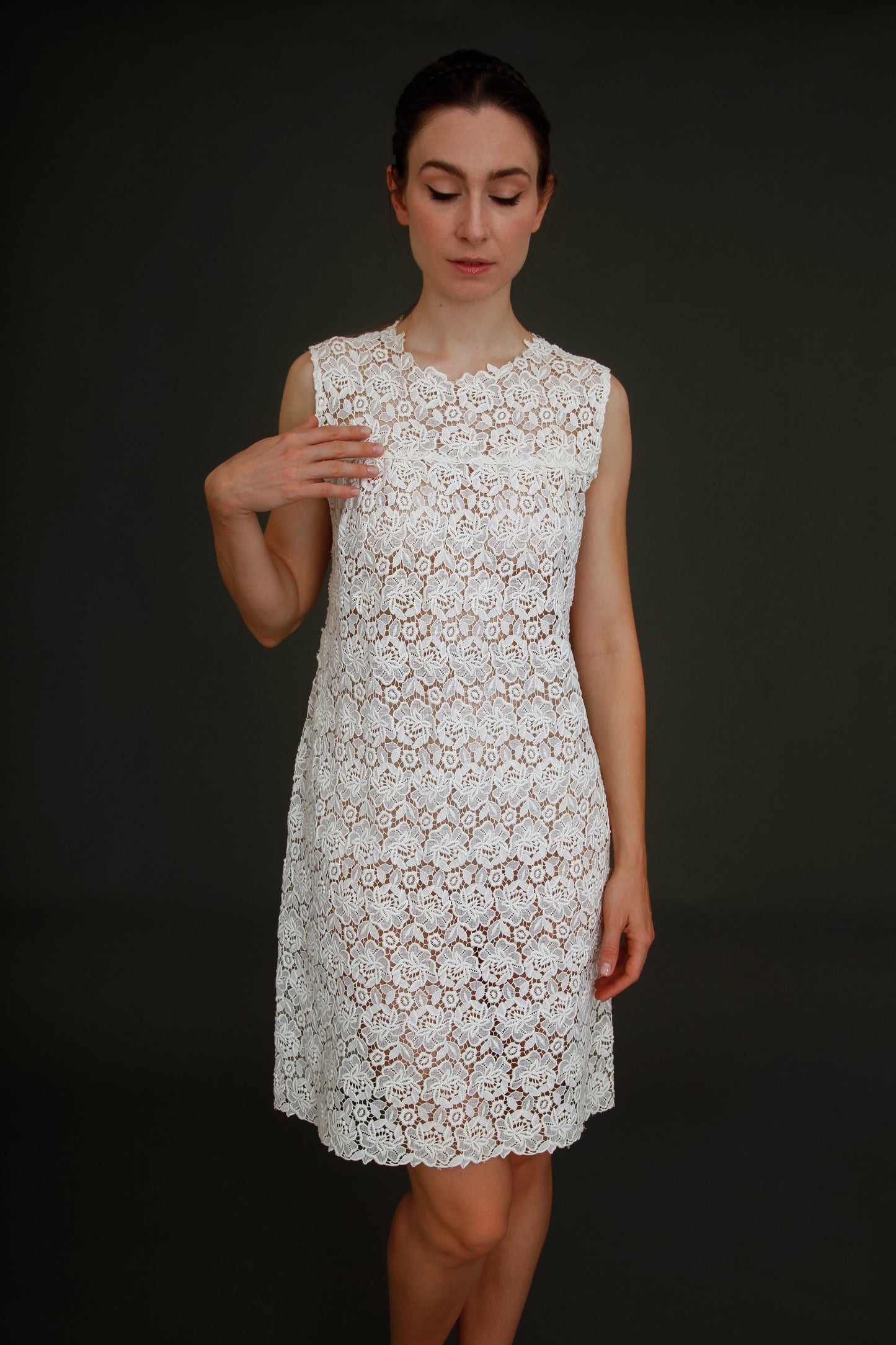 1960 White Lace Mini Dress
