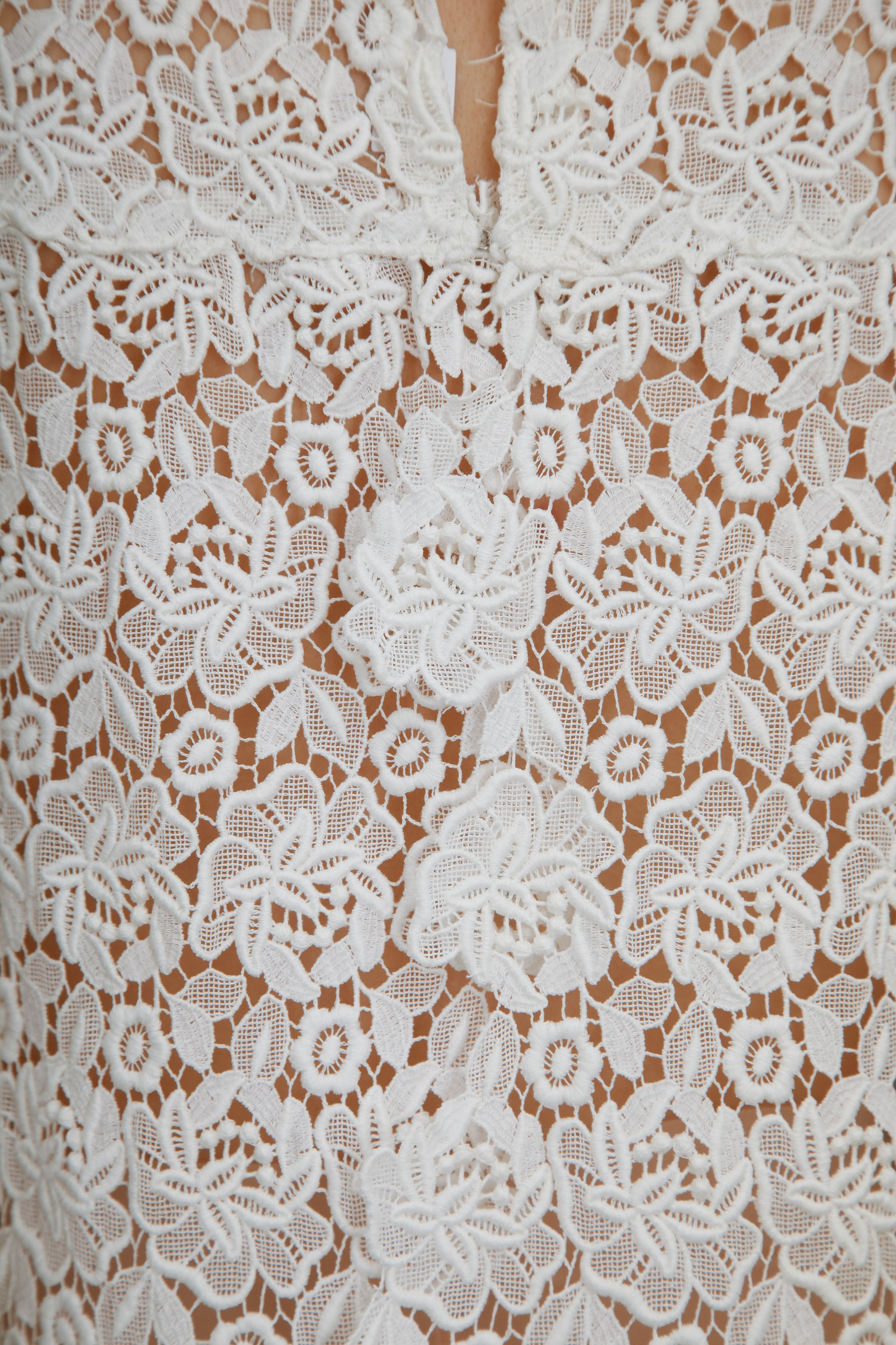 1960 White Lace Mini Dress
