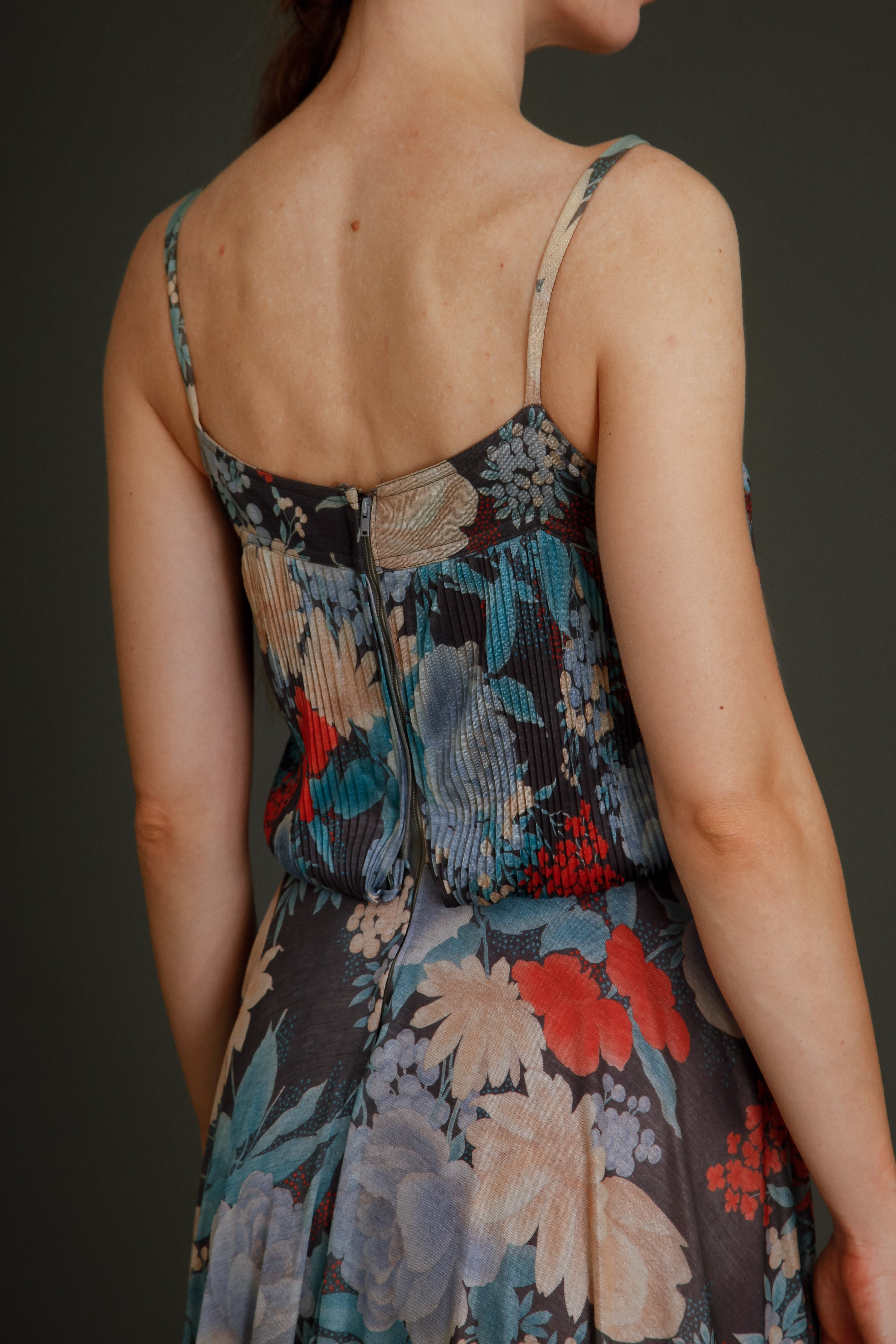 1970 Floral Jersey Shubette of London Long Gown