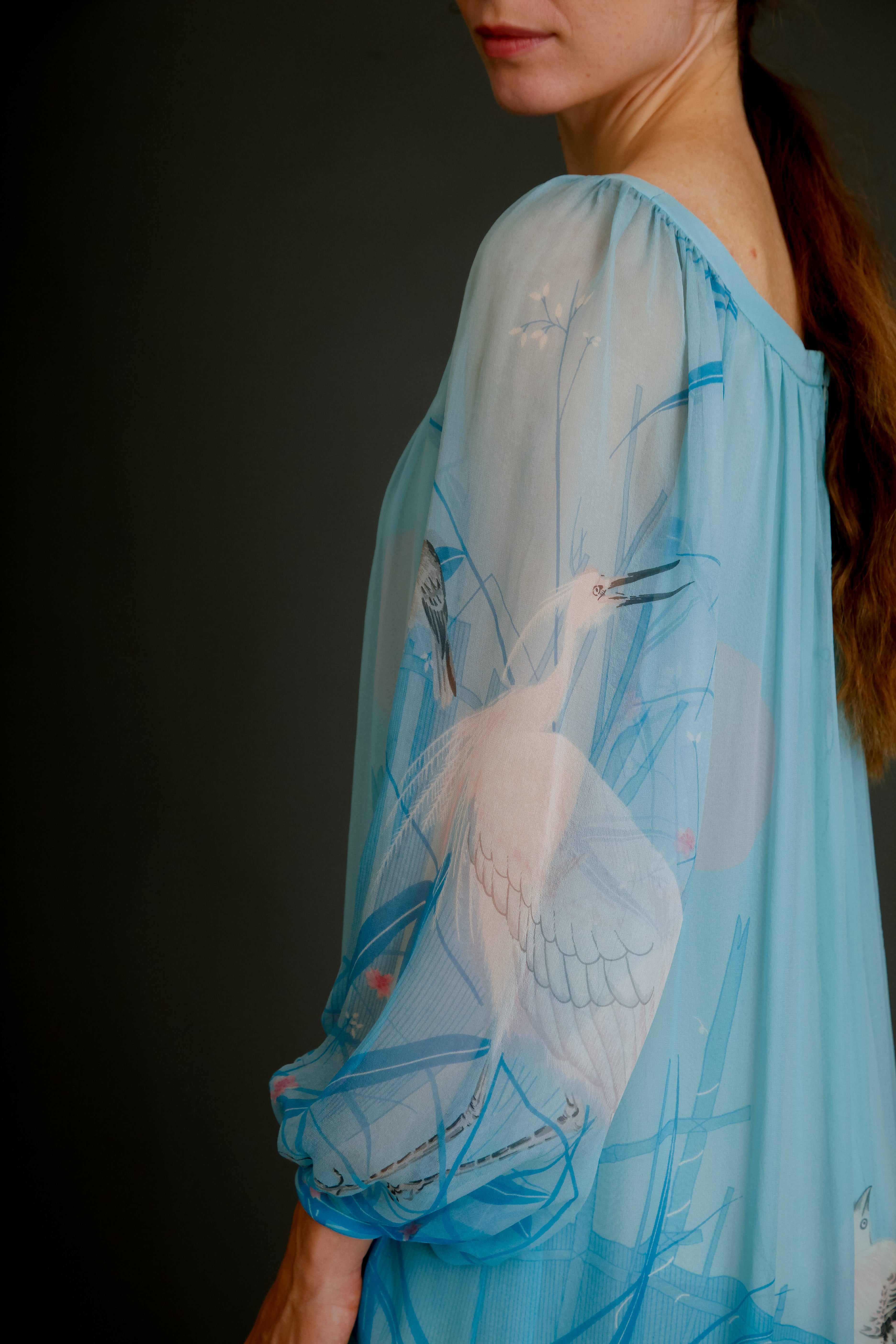 Stunning 1960 Hanae Mori Silk Chiffon Gown
