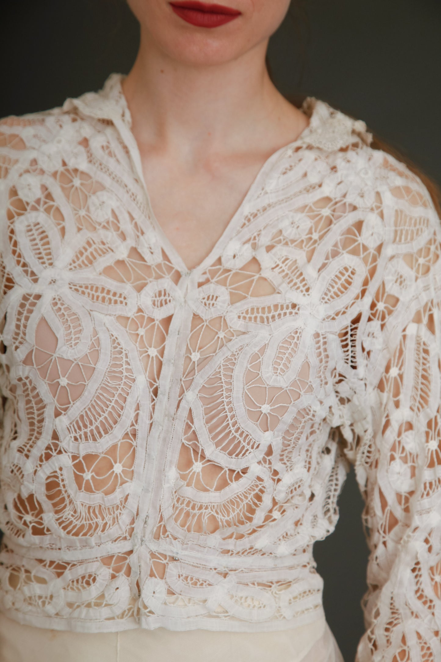 Delicate 1910 Battemburg Lace Blouse