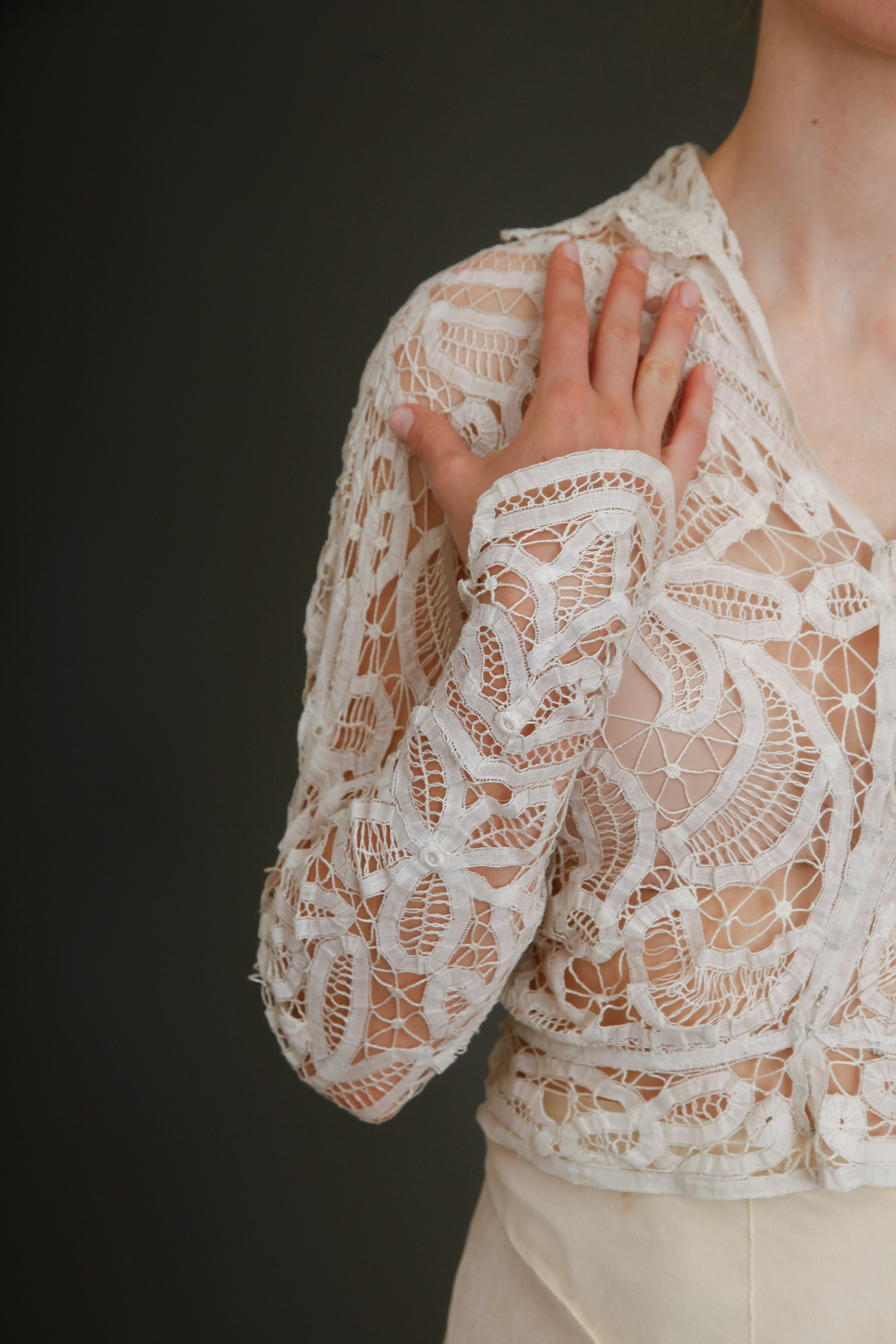 Delicate 1910 Battemburg Lace Blouse