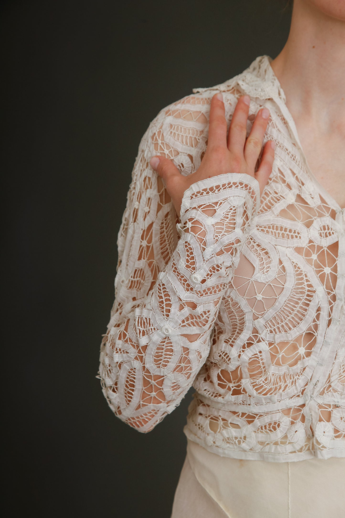 Delicate 1910 Battemburg Lace Blouse