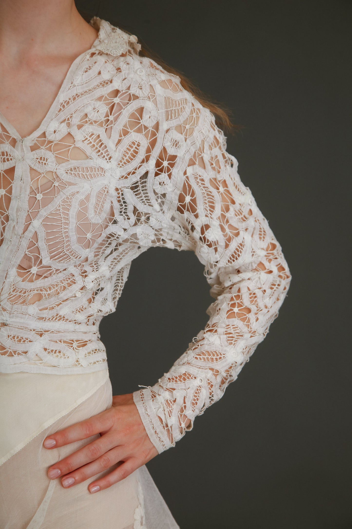 Delicate 1910 Battemburg Lace Blouse