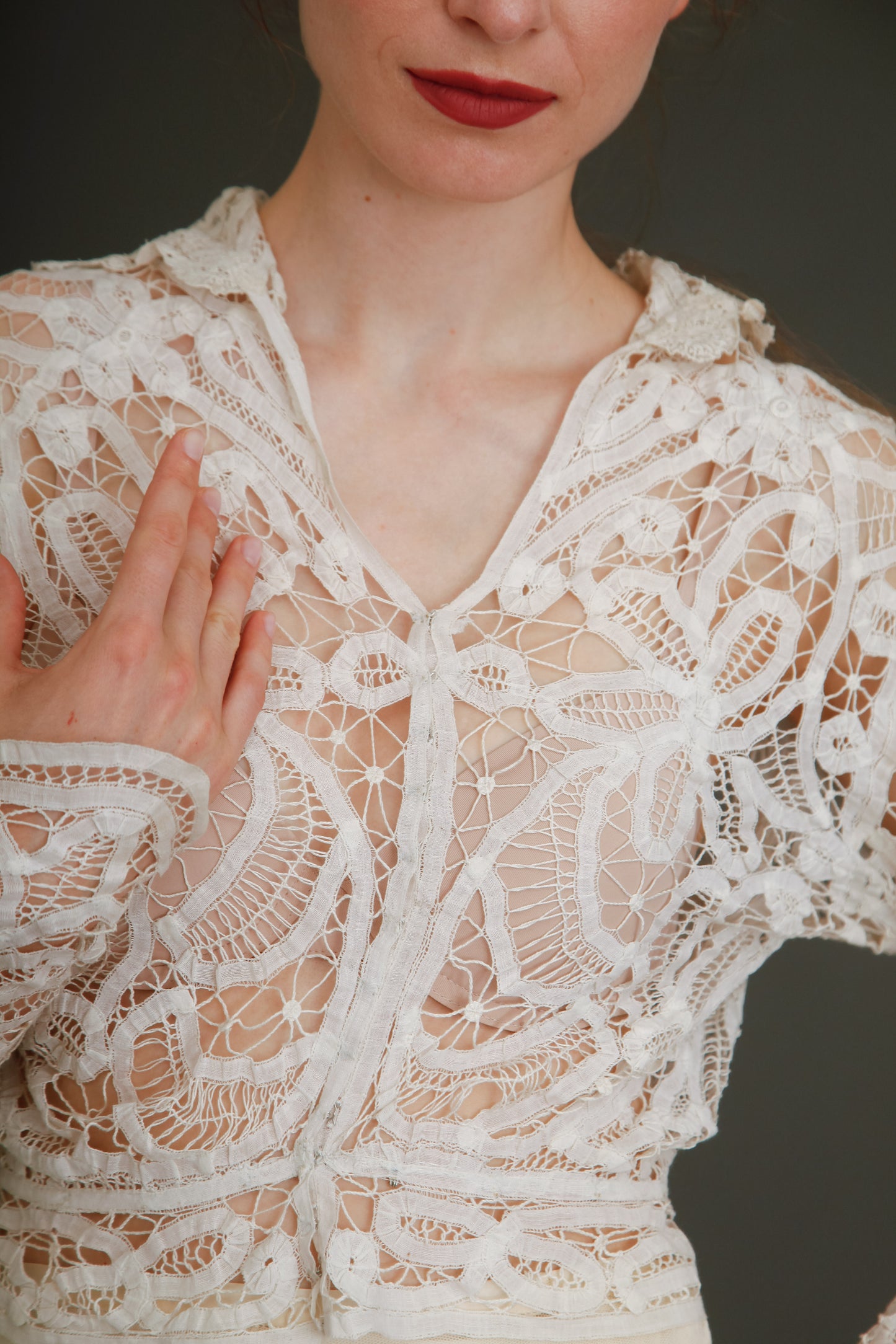 Delicate 1910 Battemburg Lace Blouse
