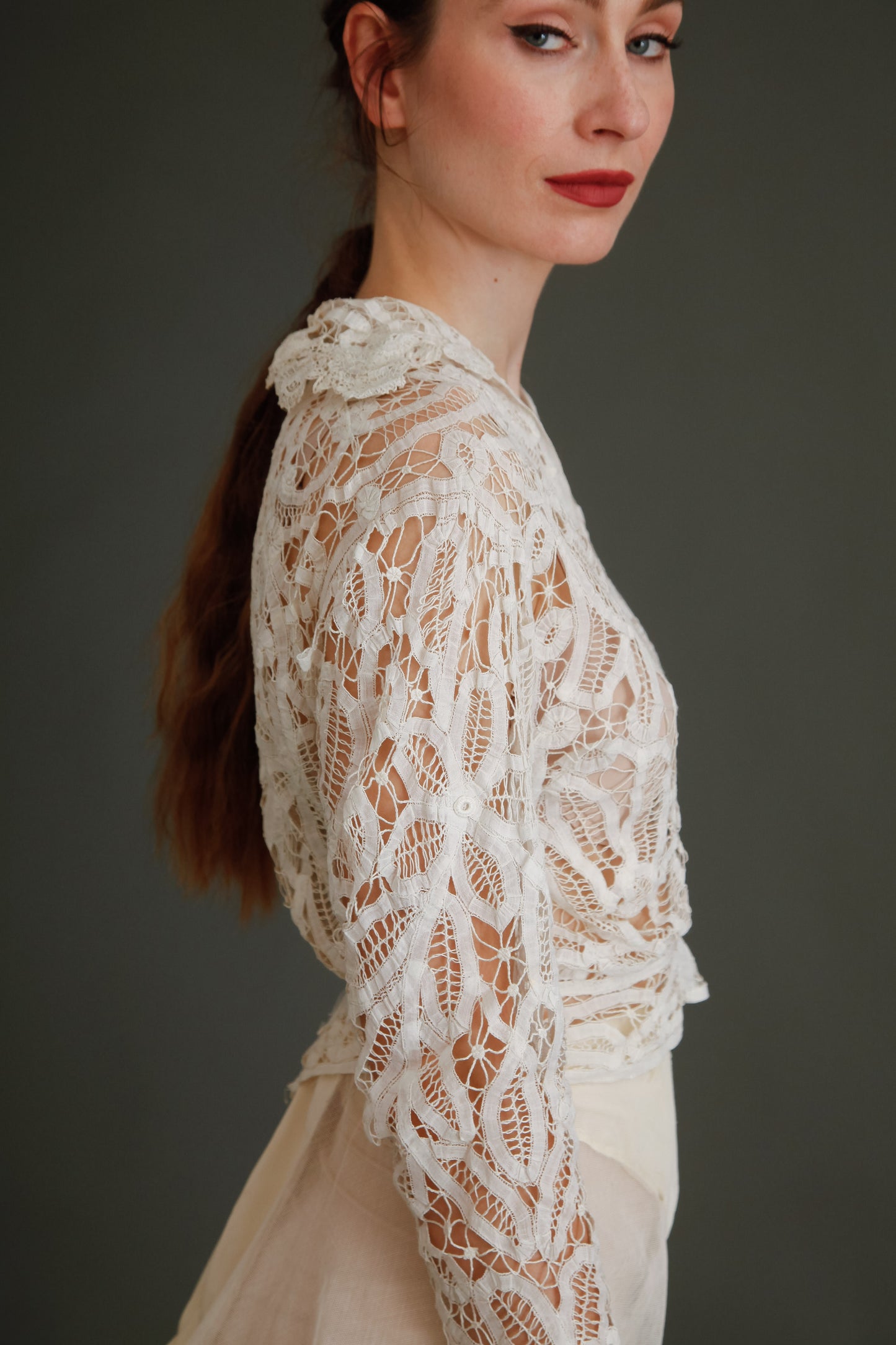 Delicate 1910 Battemburg Lace Blouse