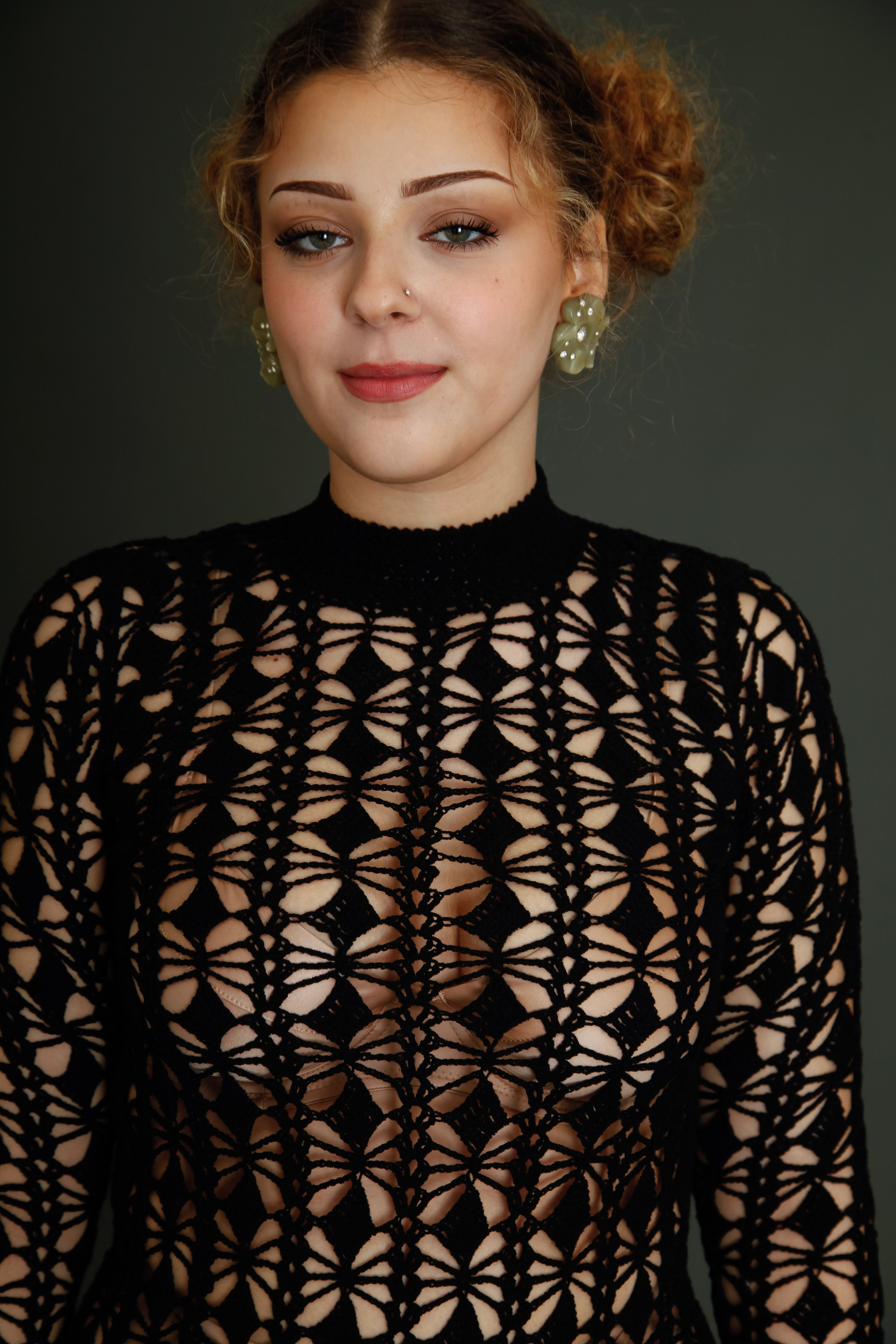1970 Black Crochet Dress