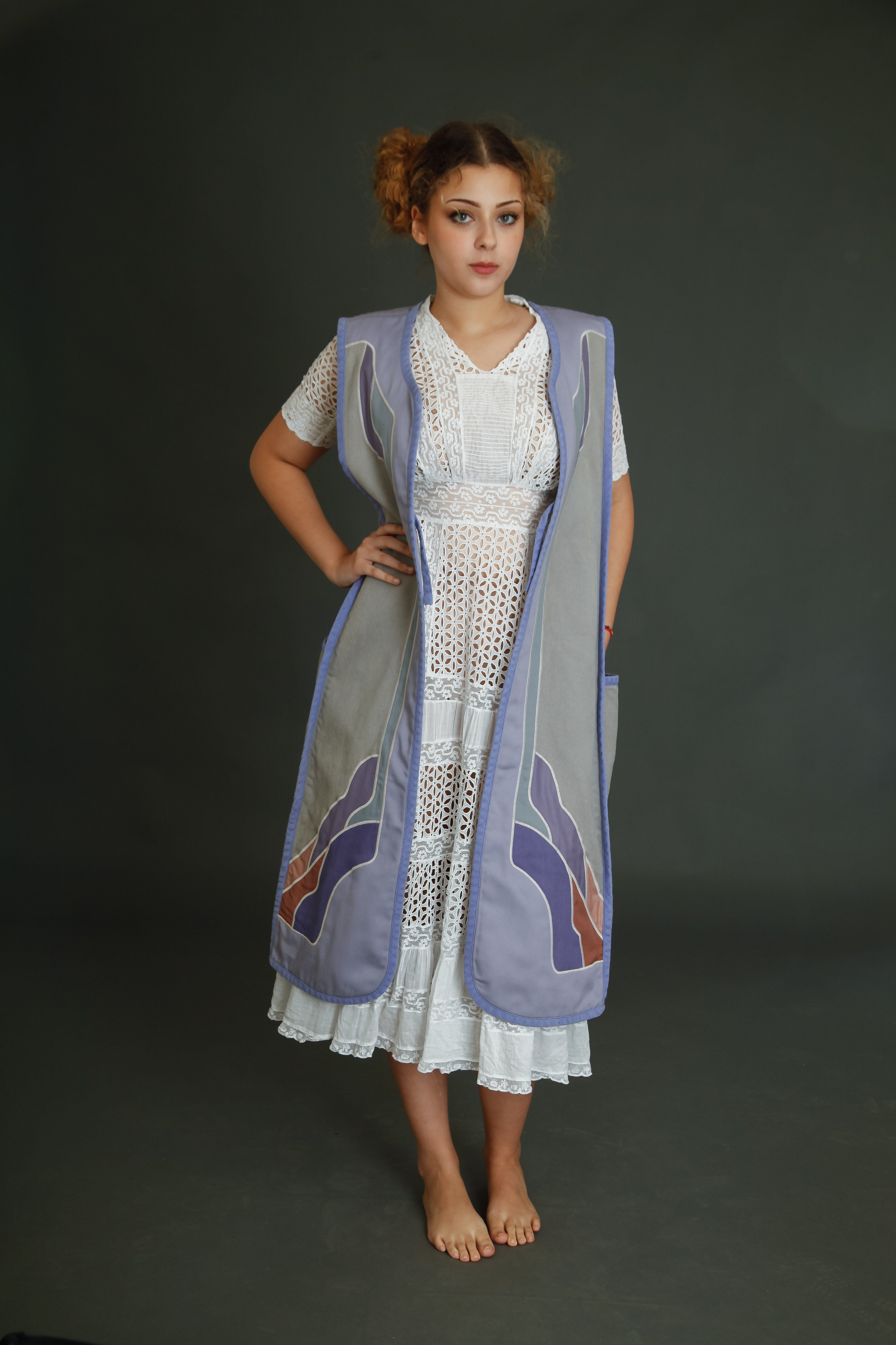 1970 Cotton Long Folk Vest