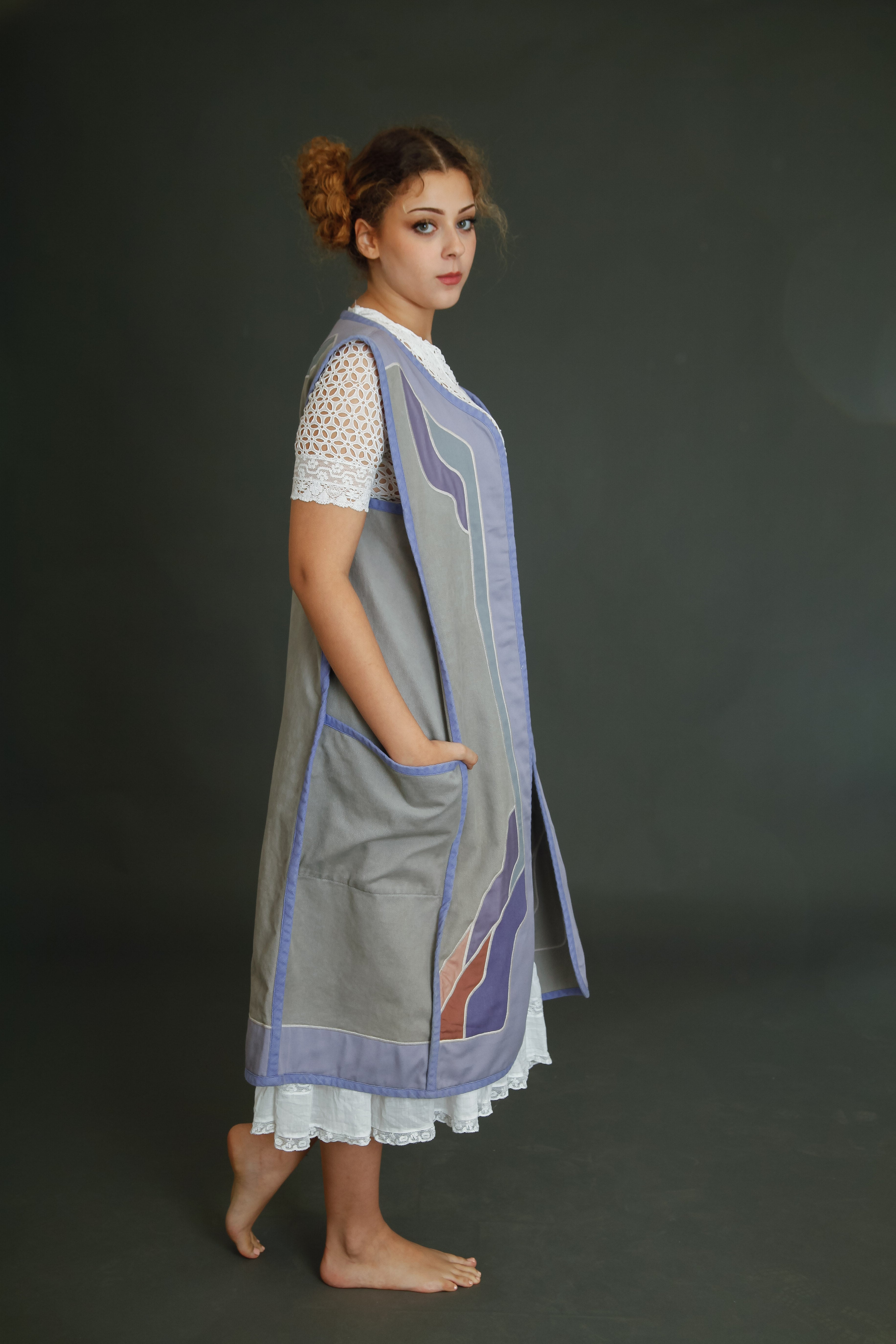 1970 Cotton Long Folk Vest