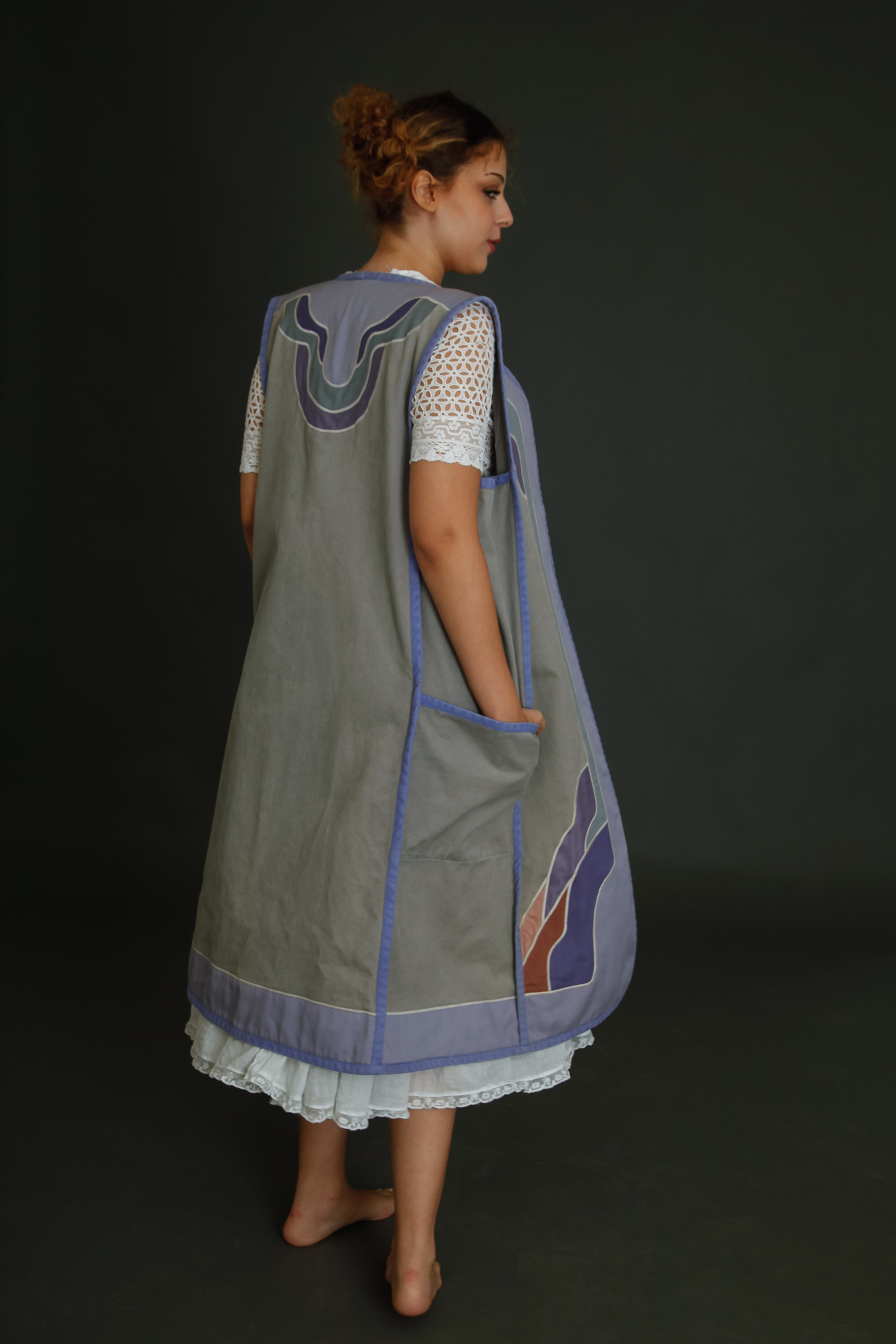 1970 Cotton Long Folk Vest