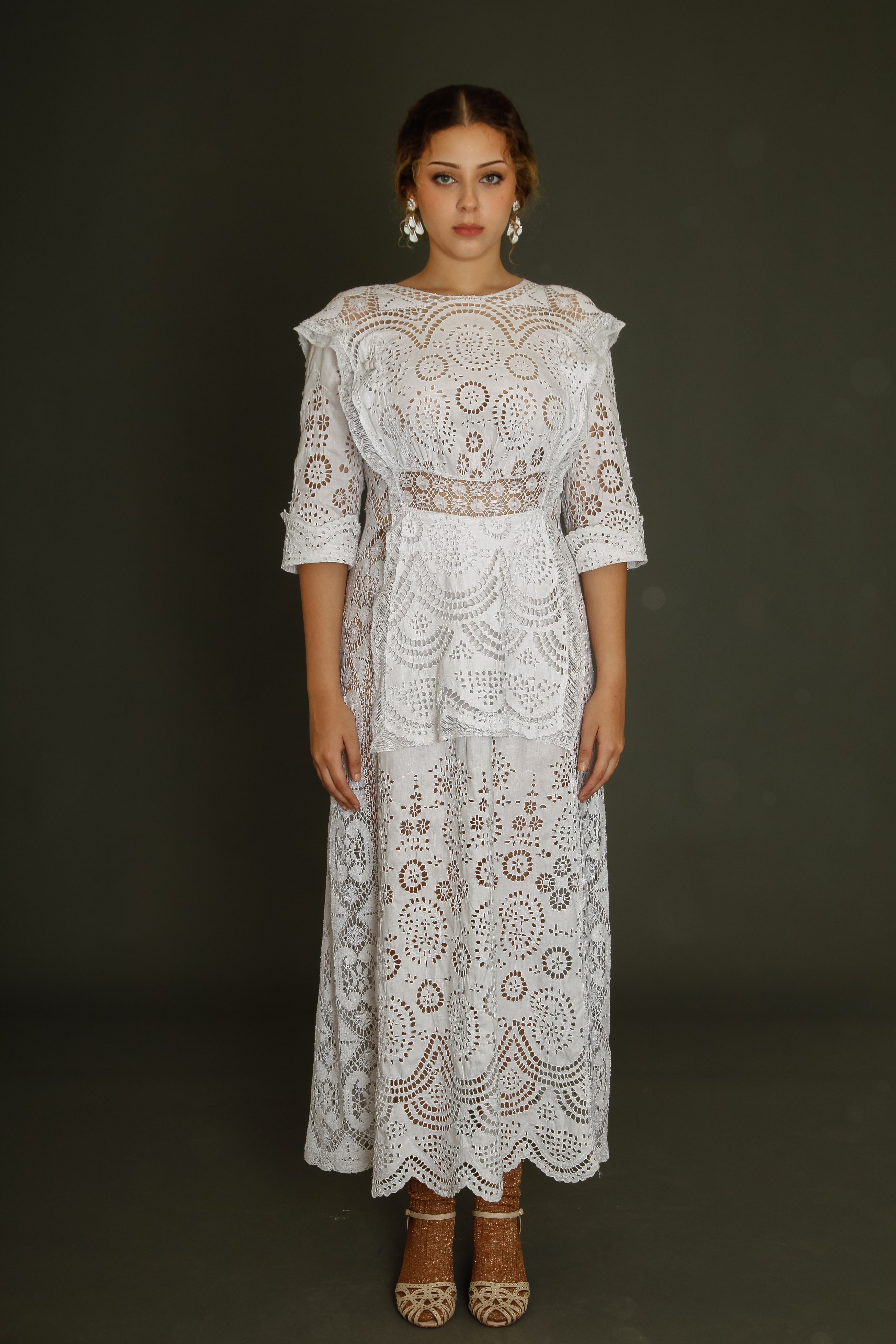 Stunning Hand Embroidered Edwardian Dress