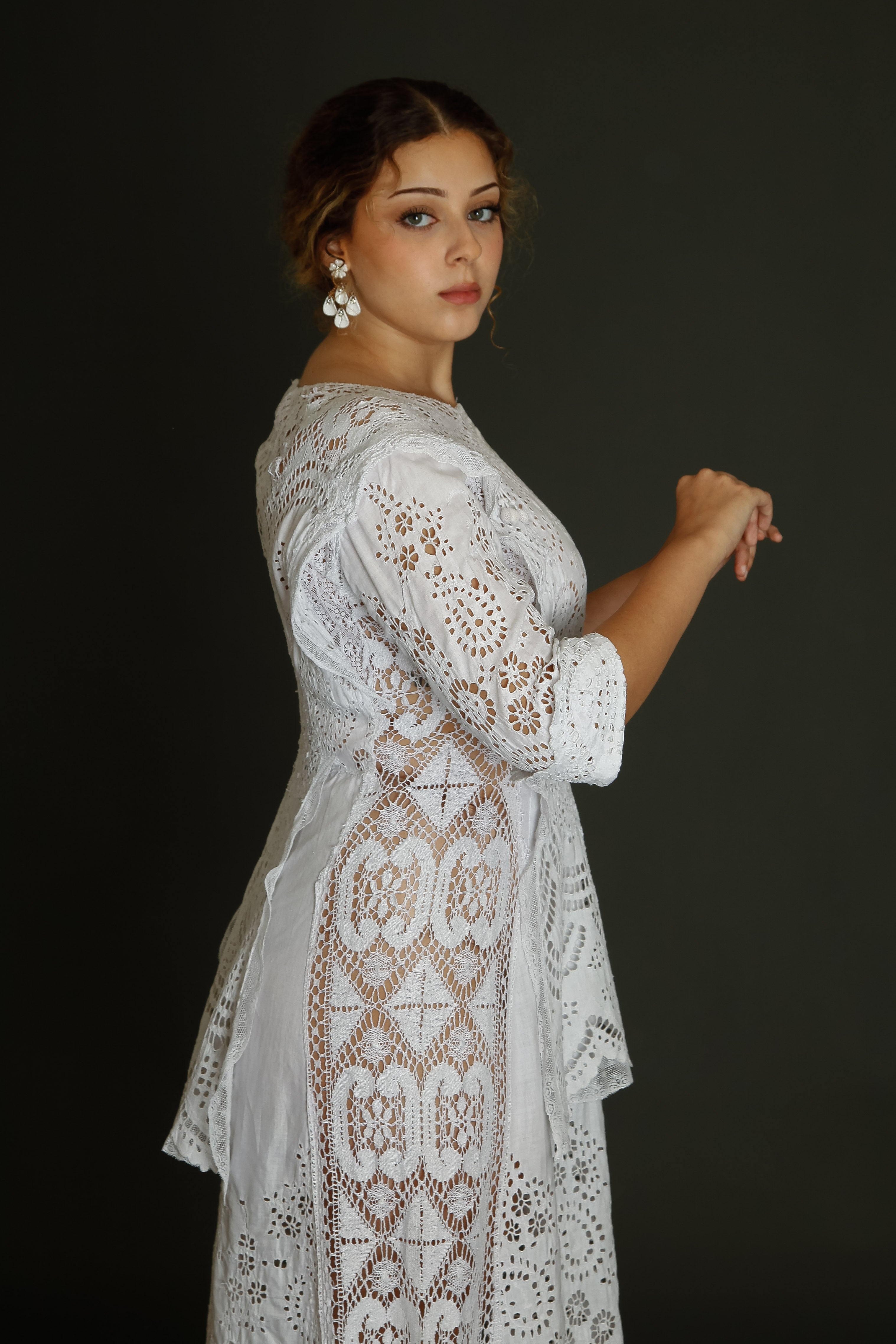 Stunning Hand Embroidered Edwardian Dress