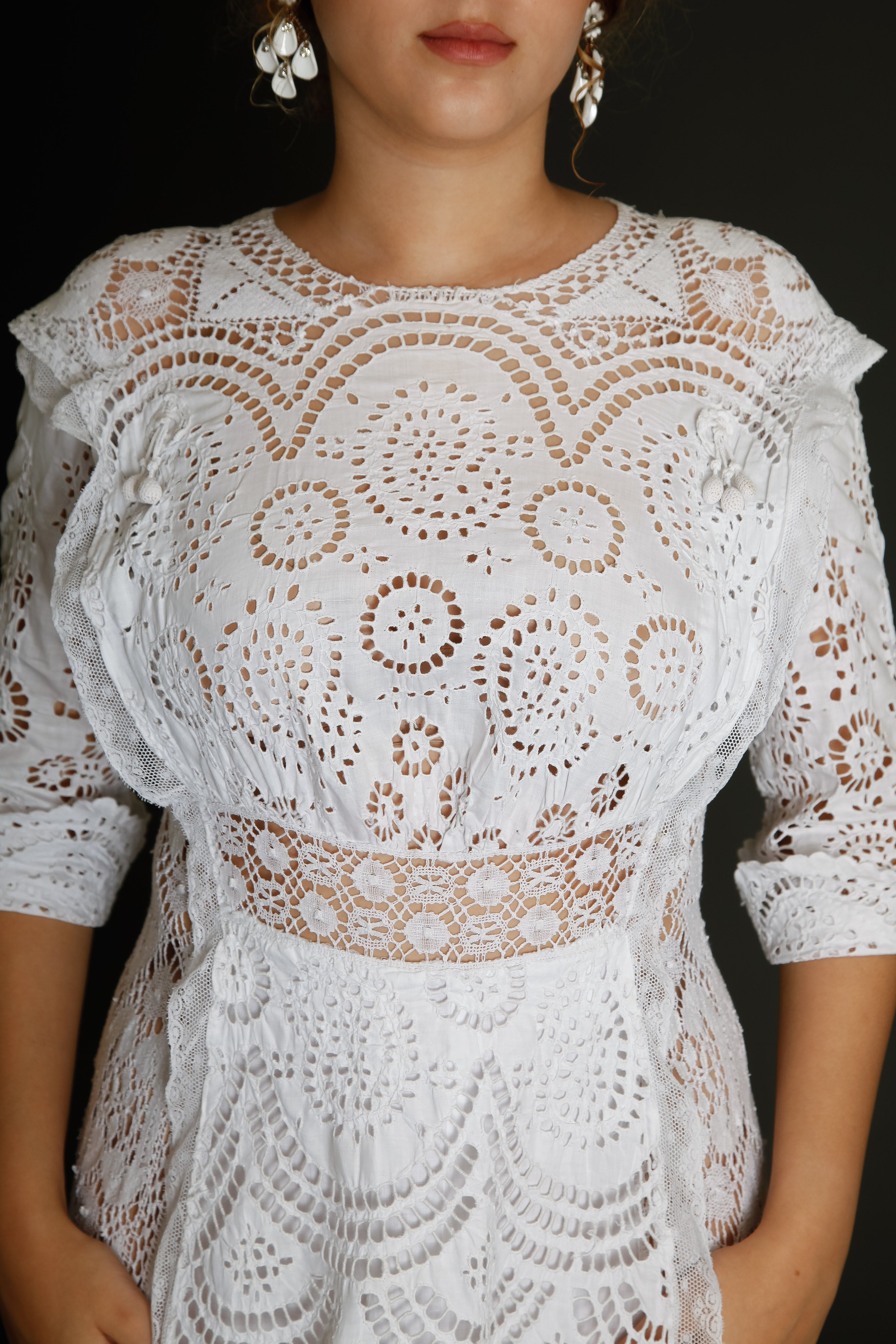Stunning Hand Embroidered Edwardian Dress