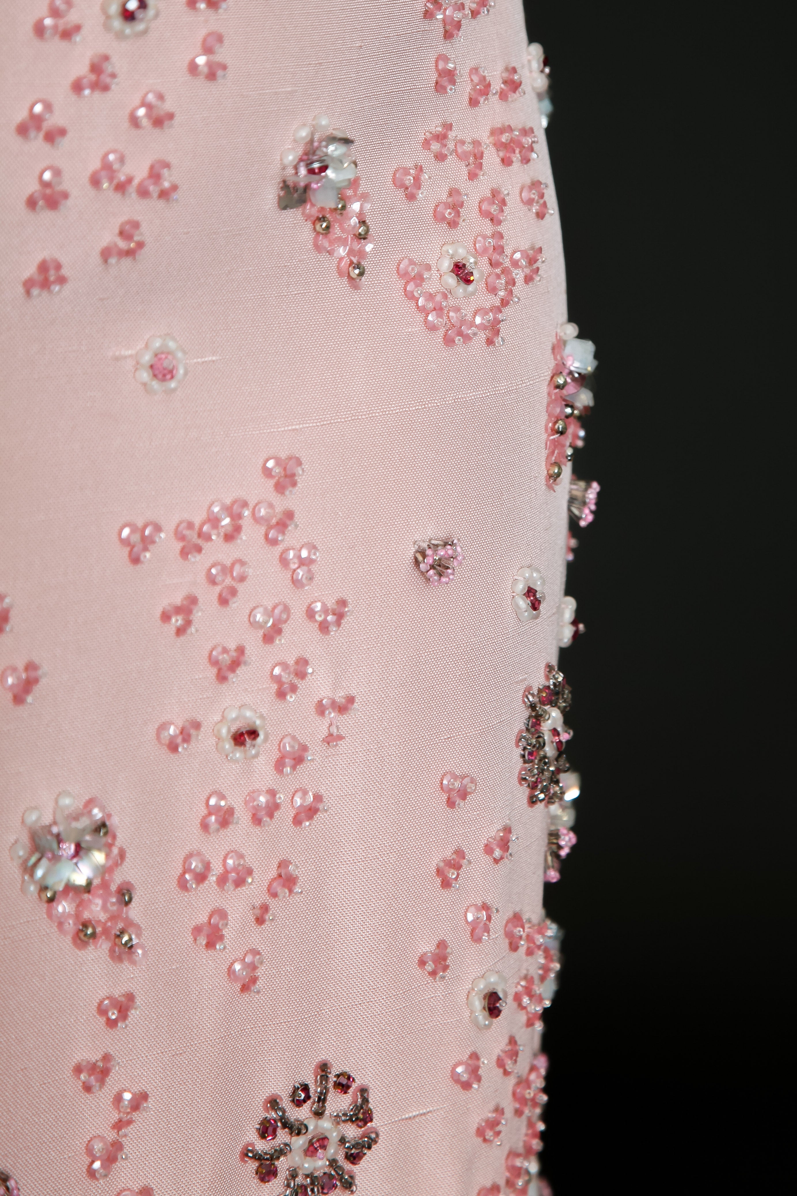 1960 Couture Beaded Silk Mini Dress