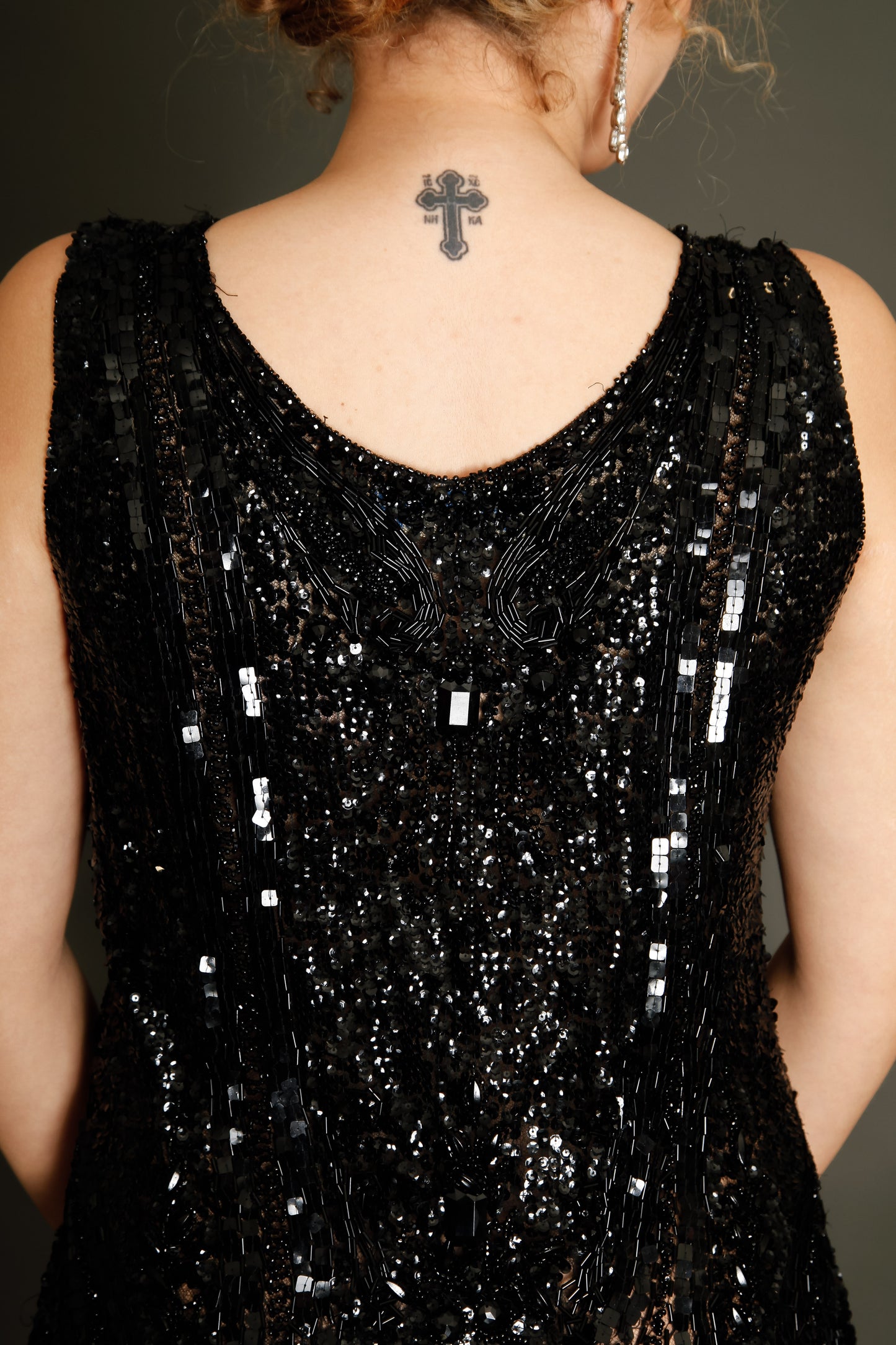 1920 Black Flapper Sequined Dress