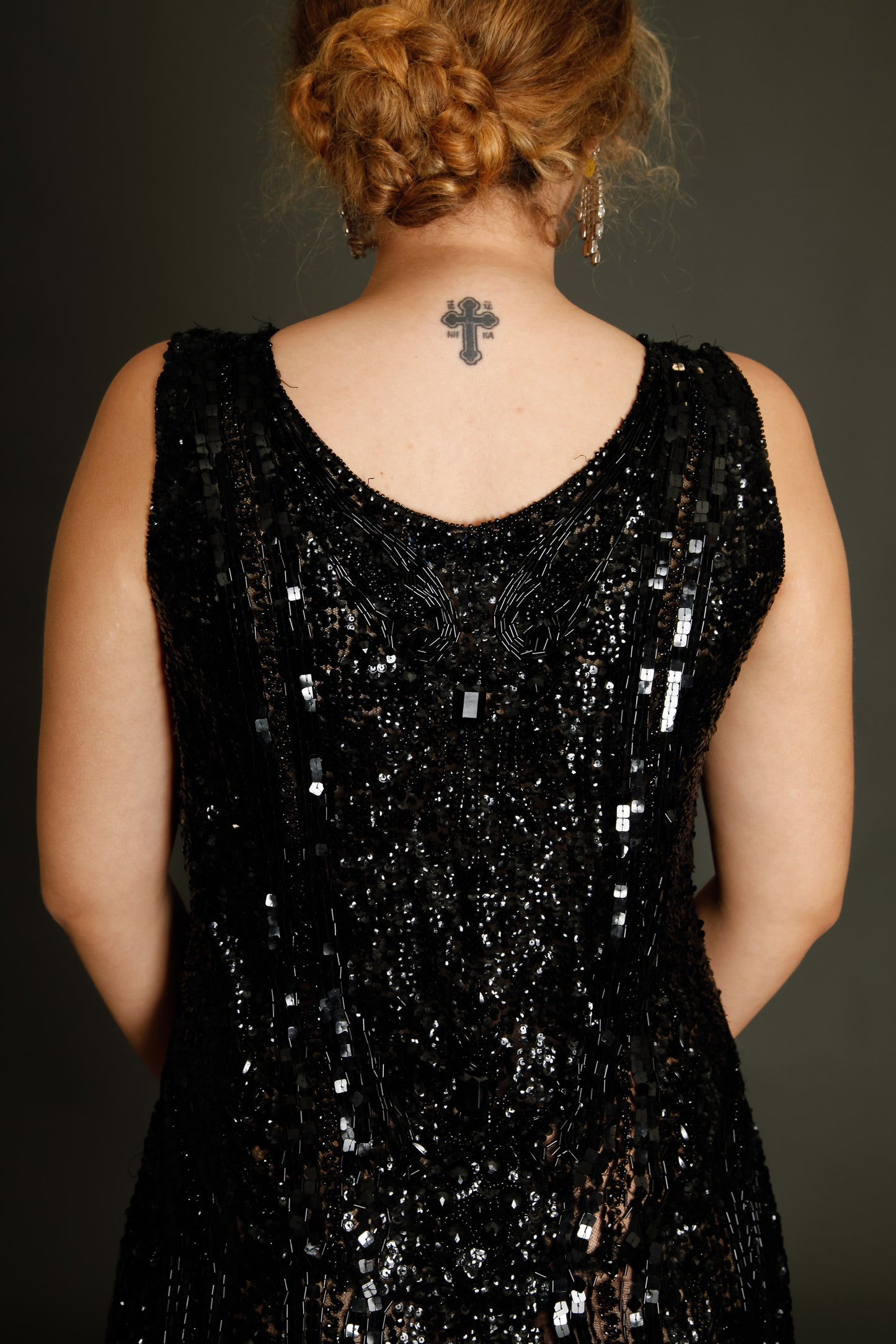 1920 Black Flapper Sequined Dress