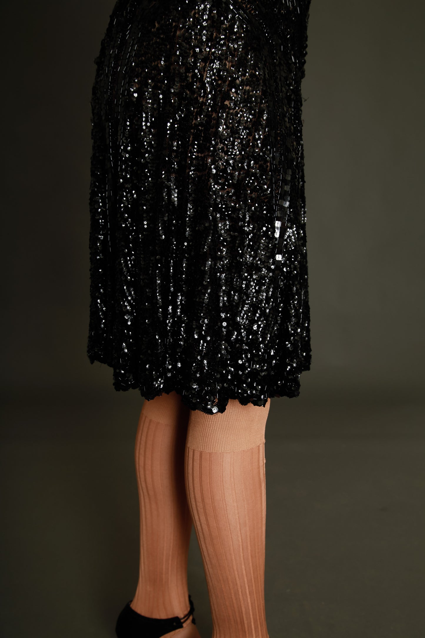 1920 Black Flapper Sequined Dress
