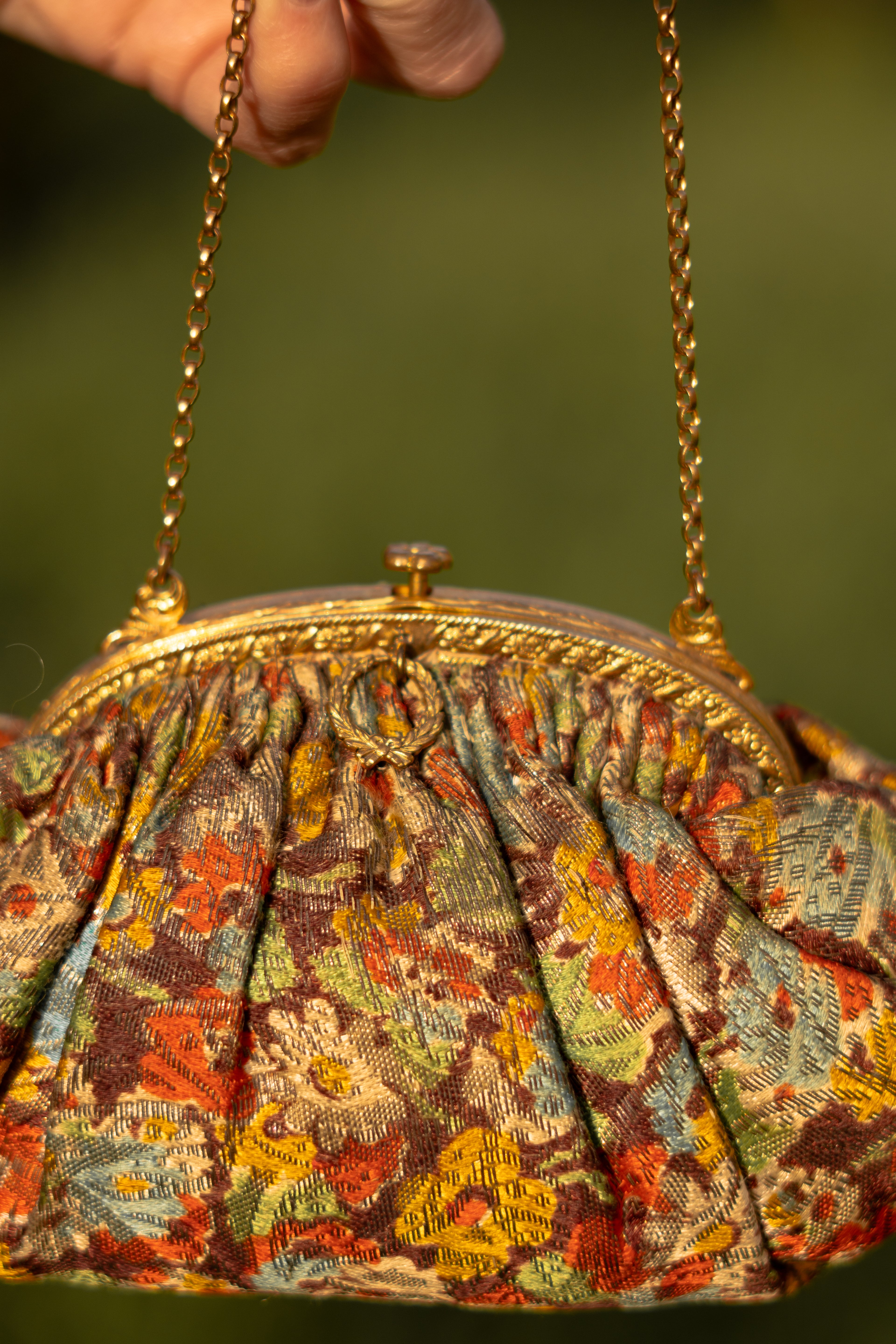 1930 Evening Silk Floral Purse