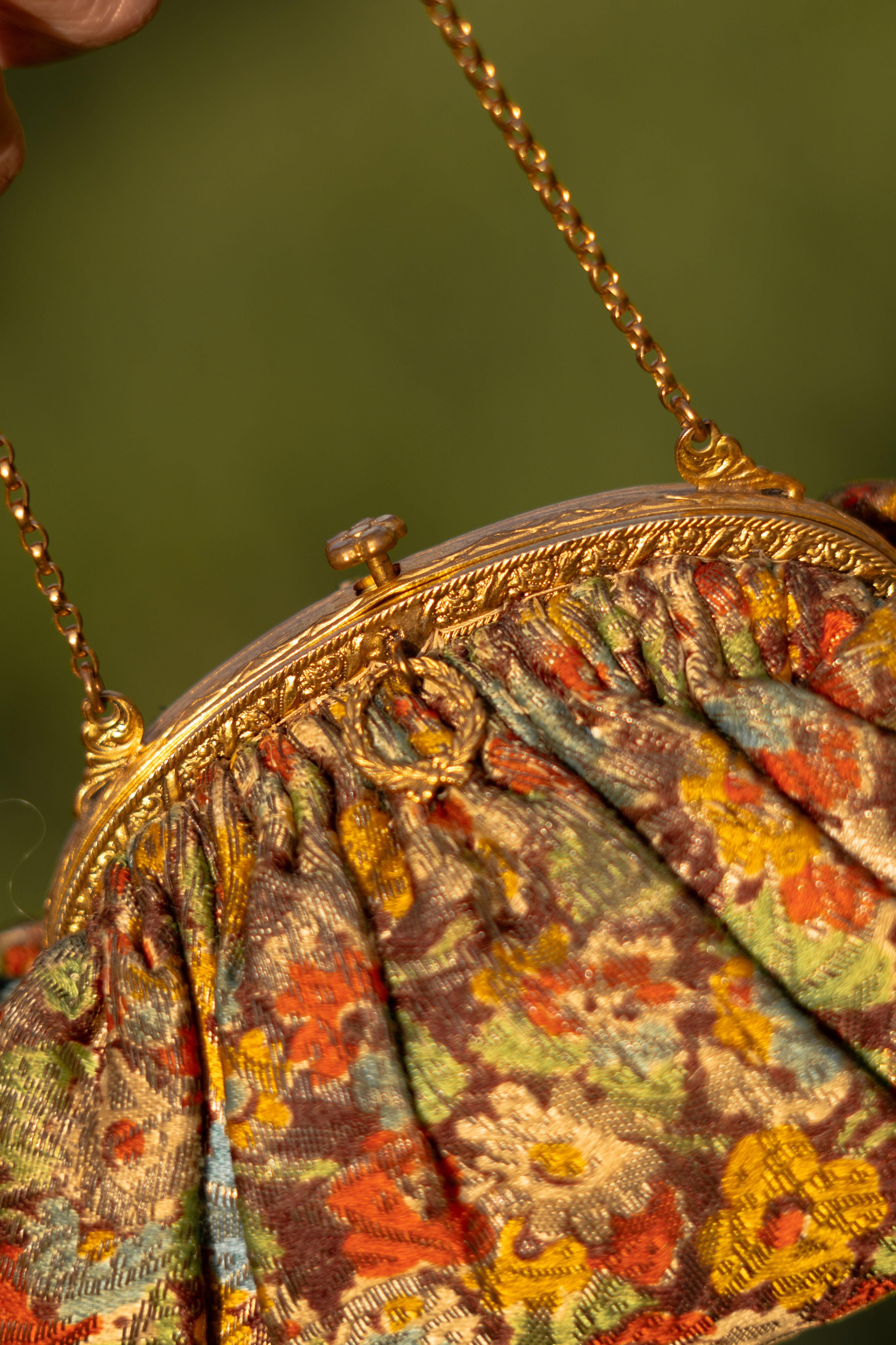1930 Evening Silk Floral Purse