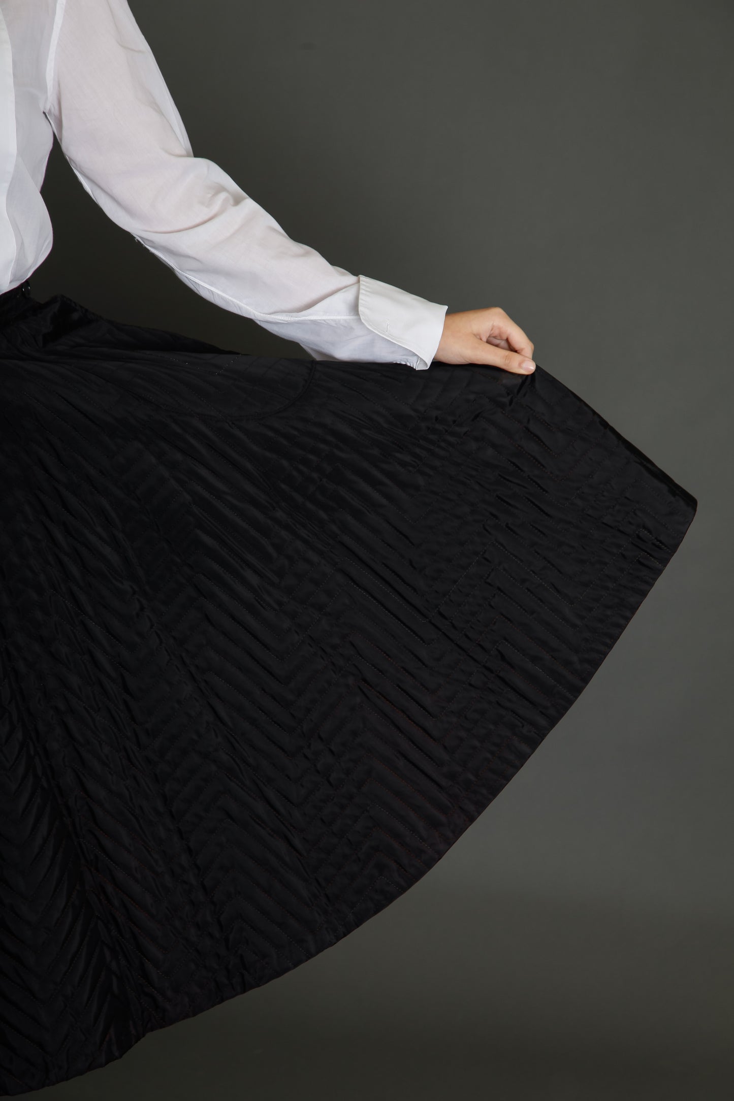 50s Quilted Winter Black Circle Skirt