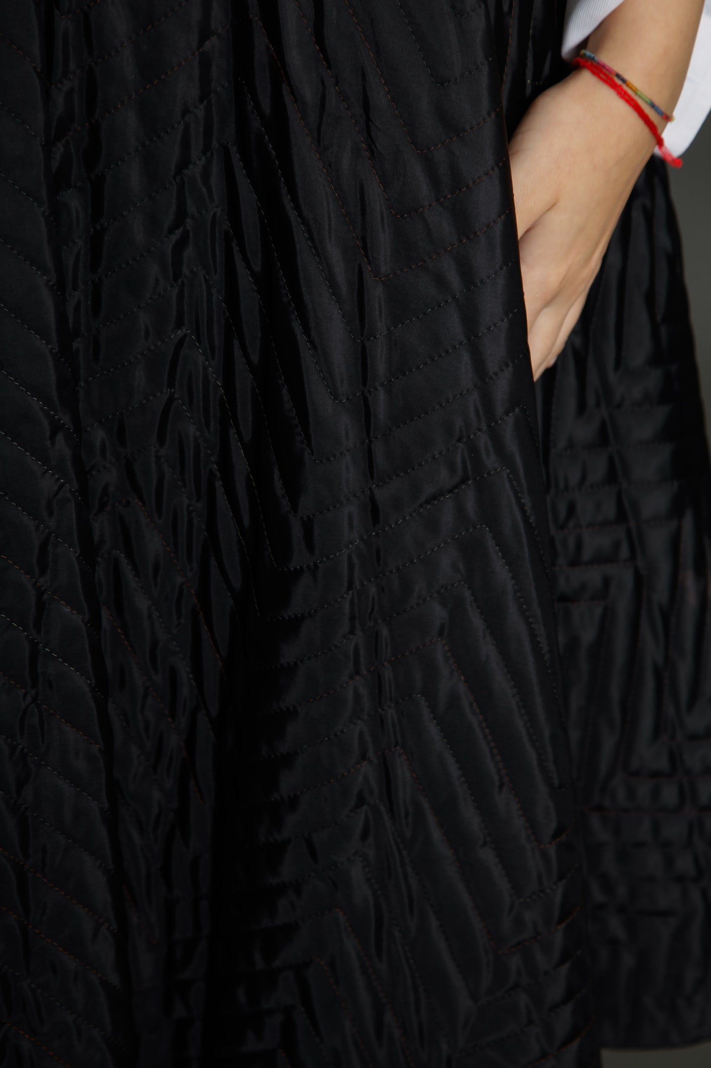 50s Quilted Winter Black Circle Skirt