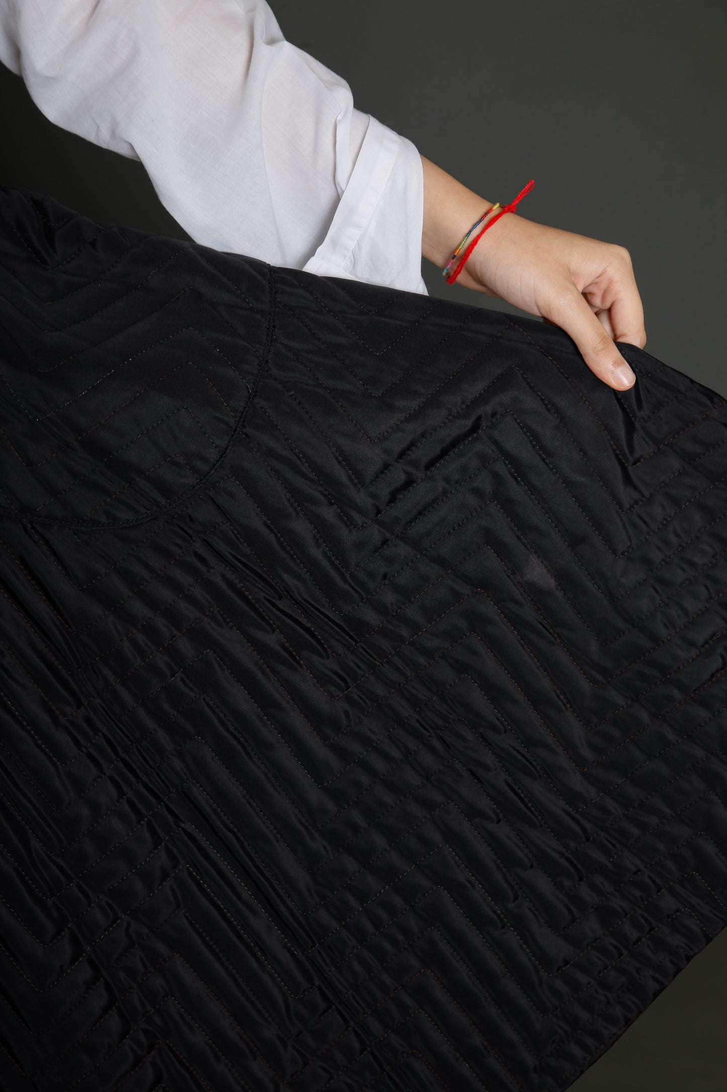 50s Quilted Winter Black Circle Skirt
