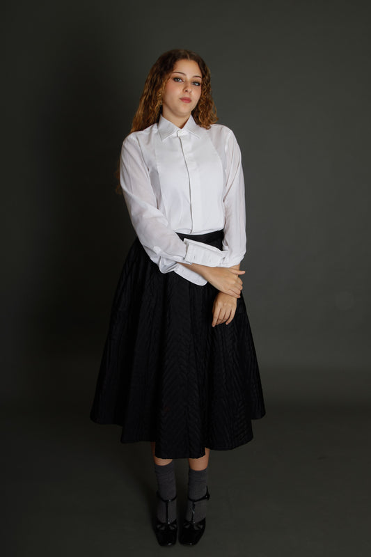 50s Quilted Winter Black Circle Skirt