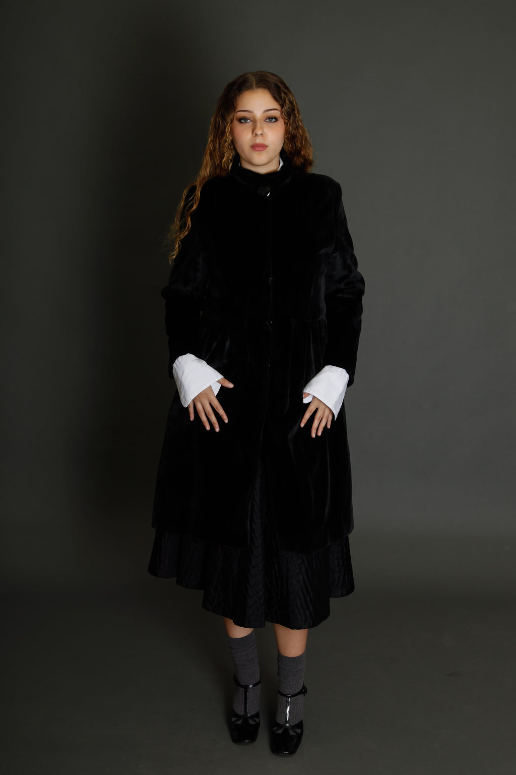 Tiny Velvet Black Coat