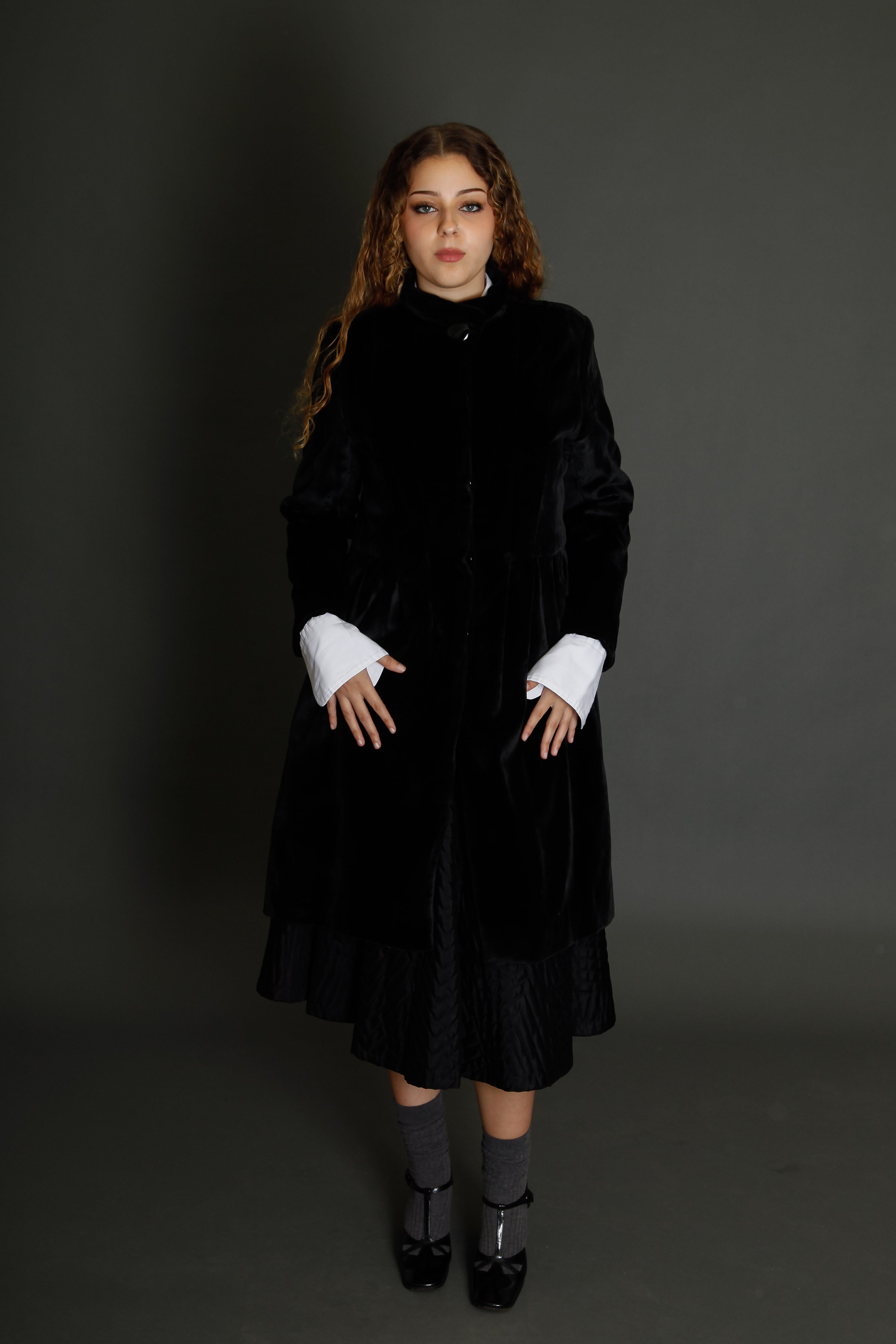 Tiny Velvet Black Coat