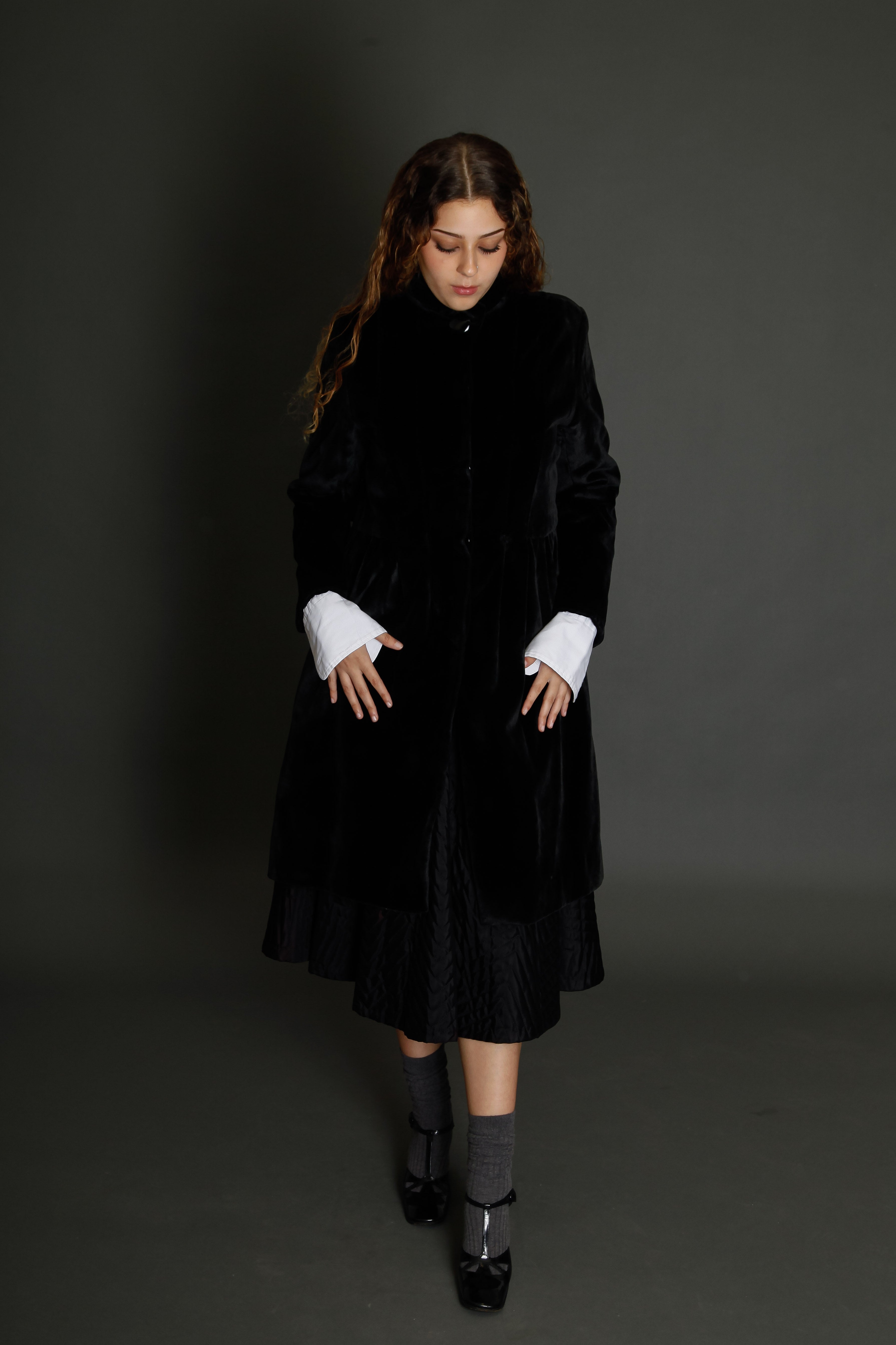 Tiny Velvet Black Coat