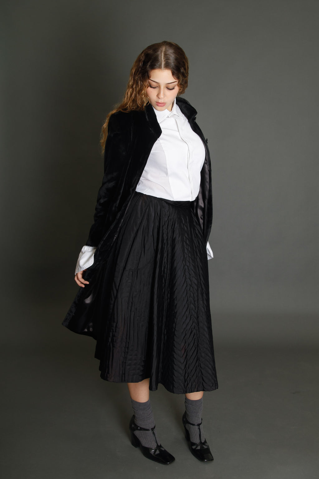 Tiny Velvet Black Coat