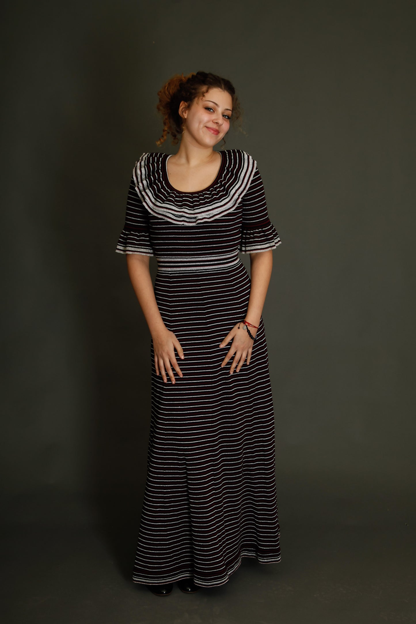 1970 Wool and Lurex Maxi Dress
