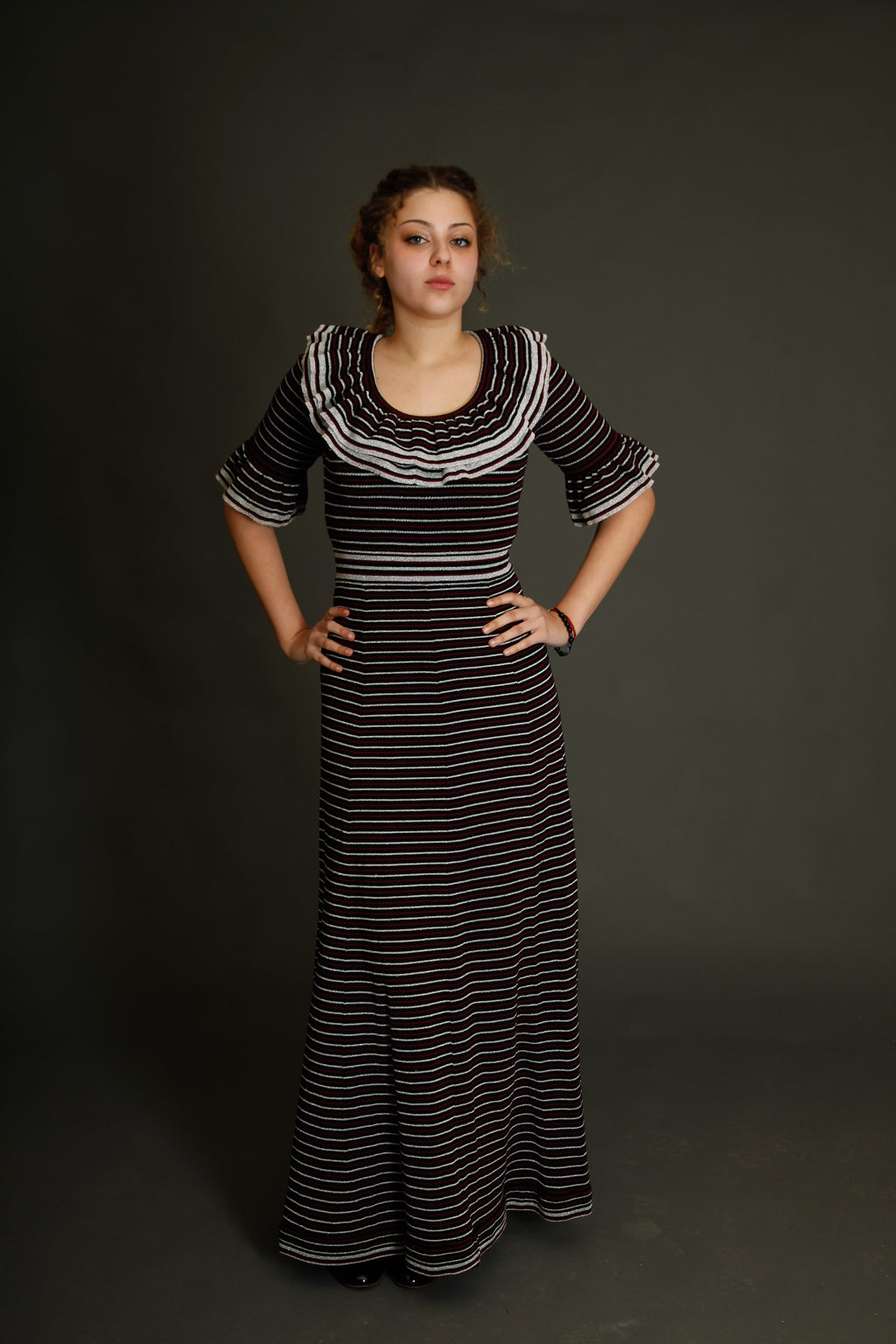 1970 Wool and Lurex Maxi Dress