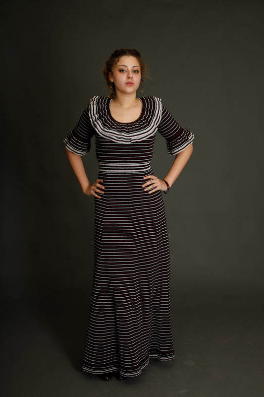 1970 Wool and Lurex Maxi Dress