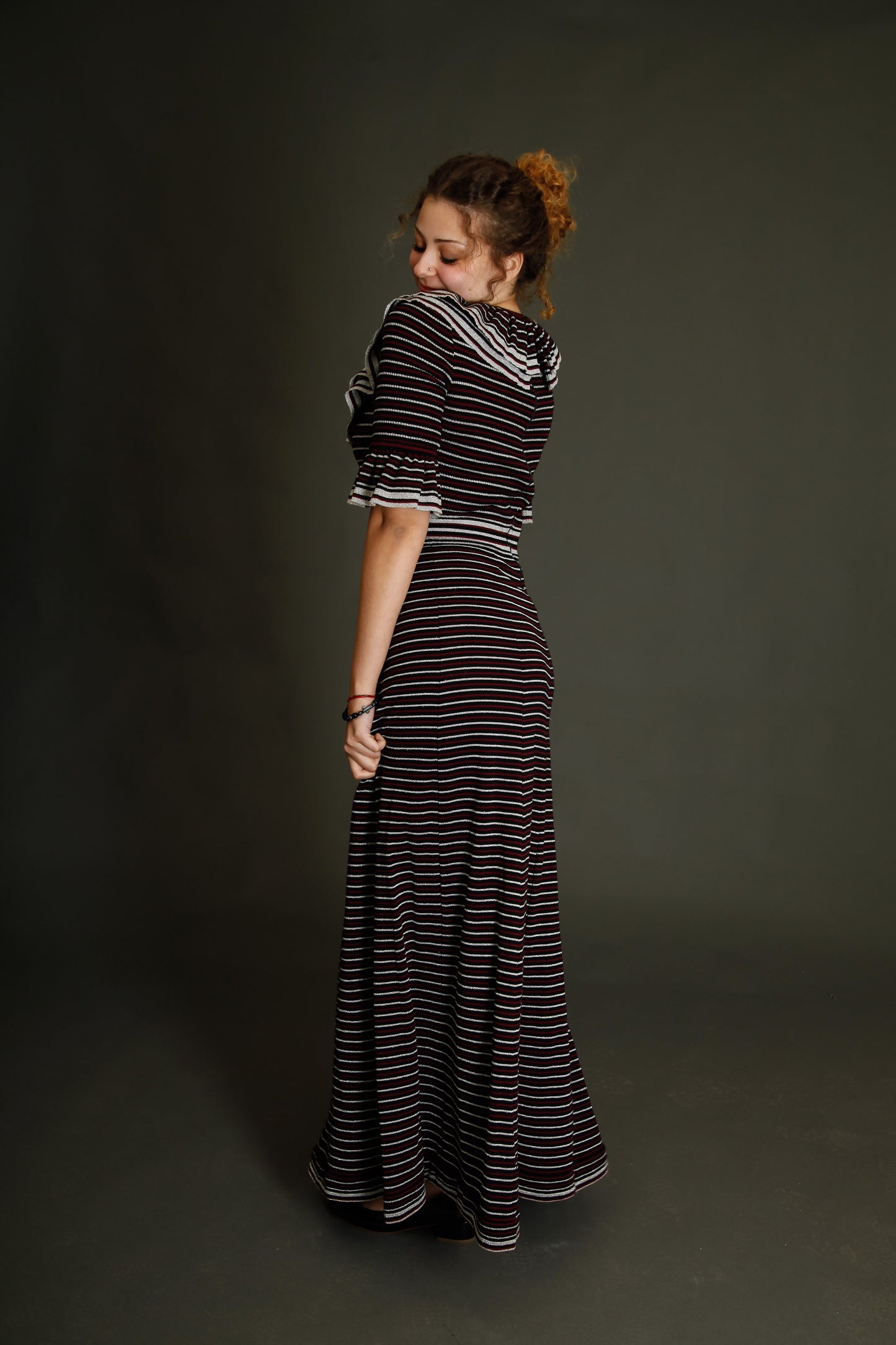 1970 Wool and Lurex Maxi Dress