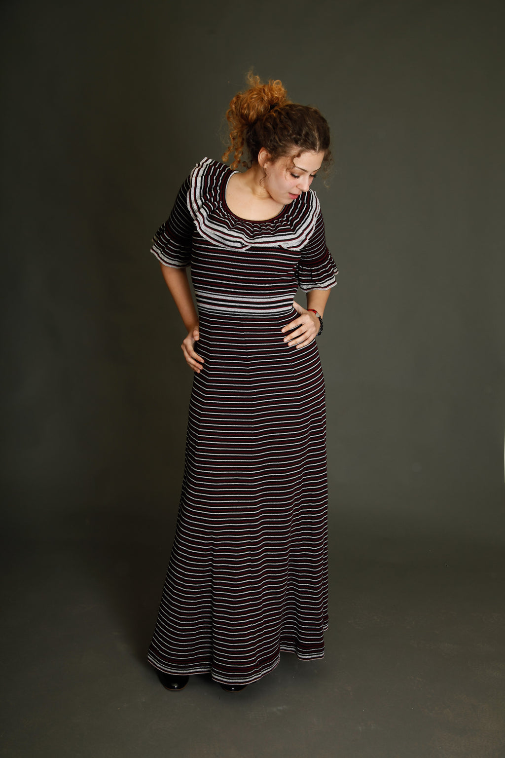 1970 Wool and Lurex Maxi Dress