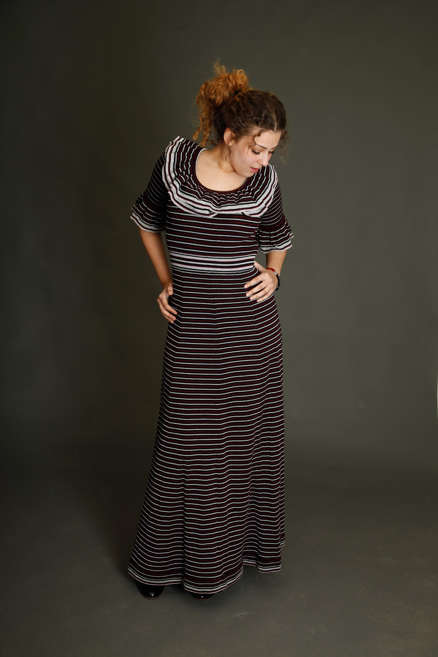 1970 Wool and Lurex Maxi Dress