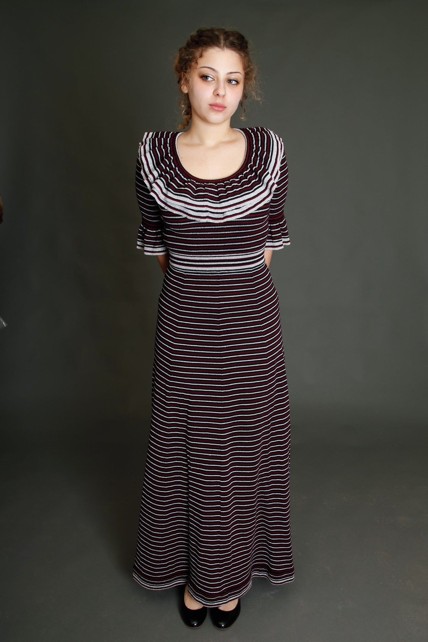 1970 Wool and Lurex Maxi Dress