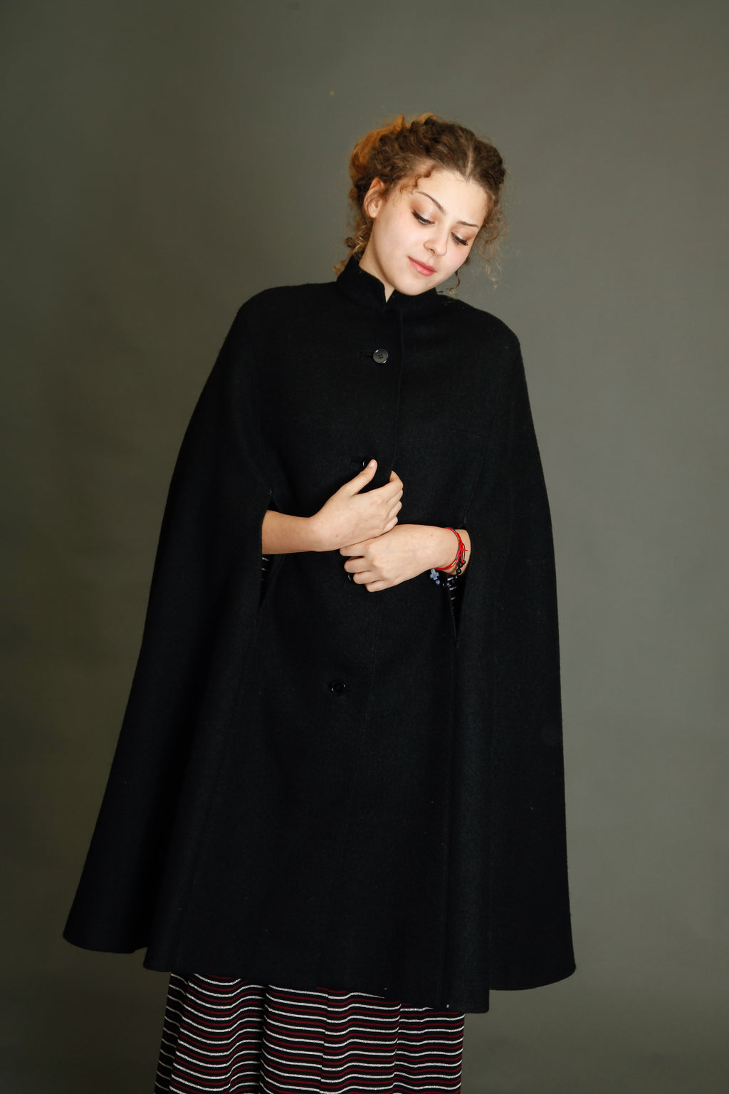 Late 40s Sartorial  Wool Black Cape