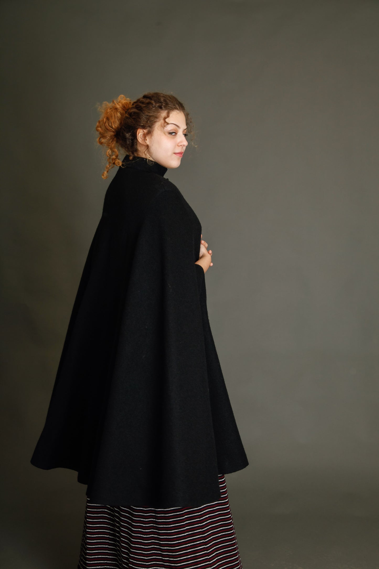 Late 40s Sartorial  Wool Black Cape