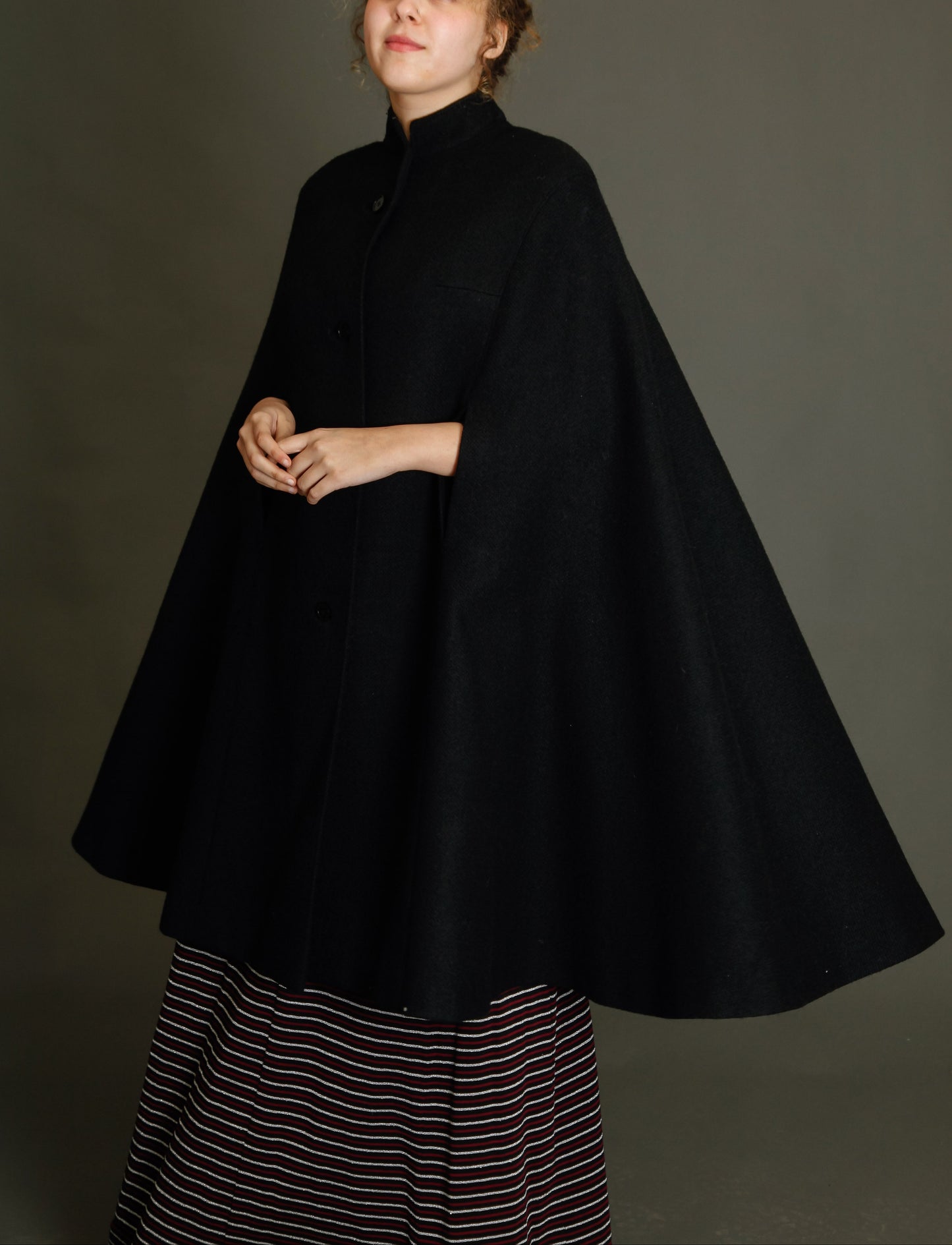 Late 40s Sartorial  Wool Black Cape