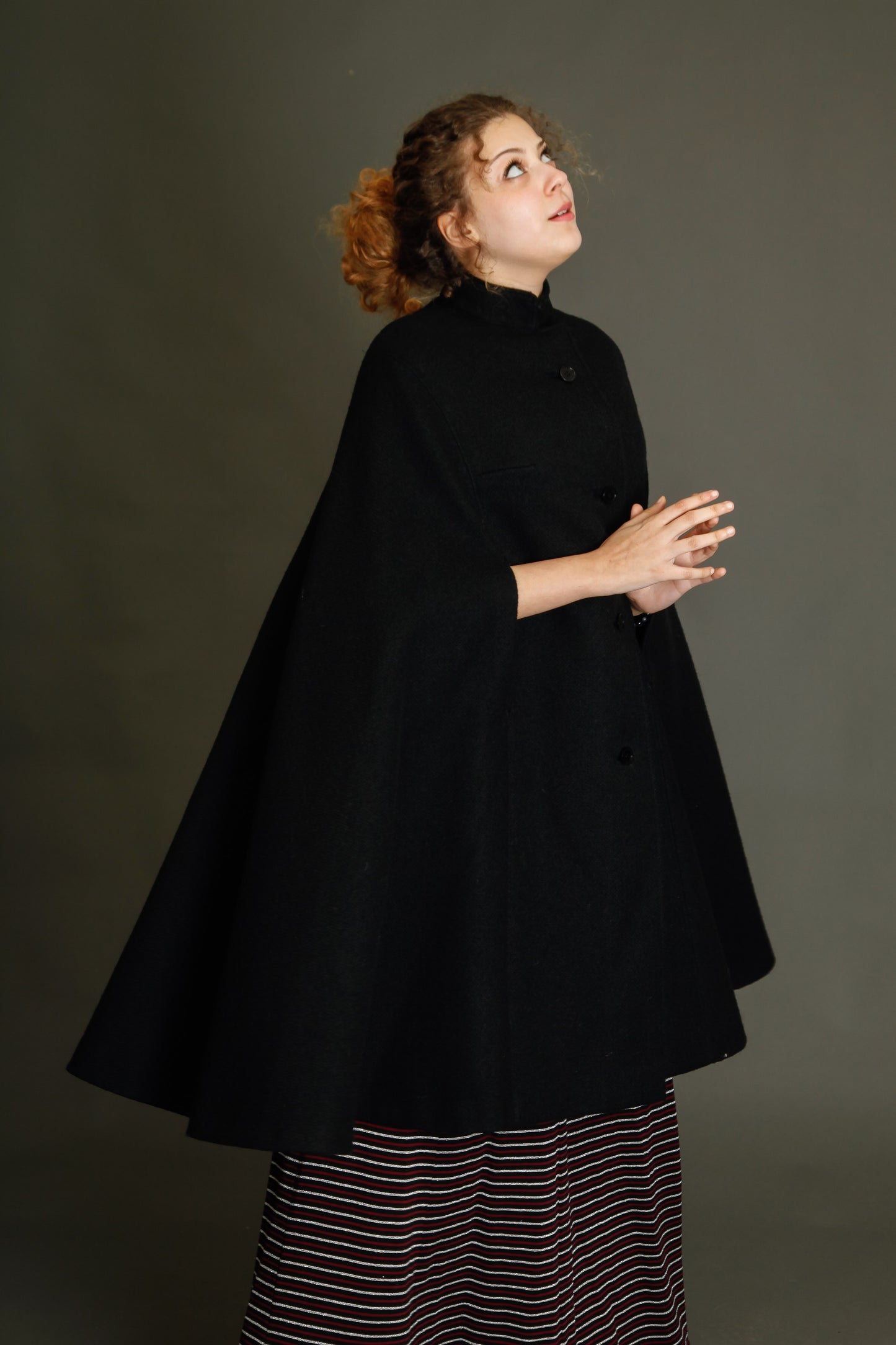 Late 40s Sartorial  Wool Black Cape