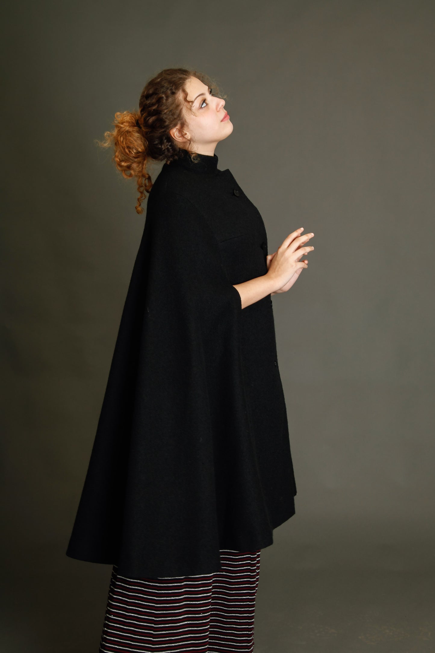 Late 40s Sartorial  Wool Black Cape