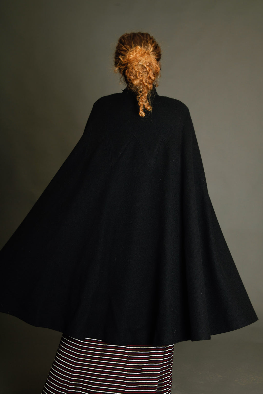 Late 40s Sartorial  Wool Black Cape