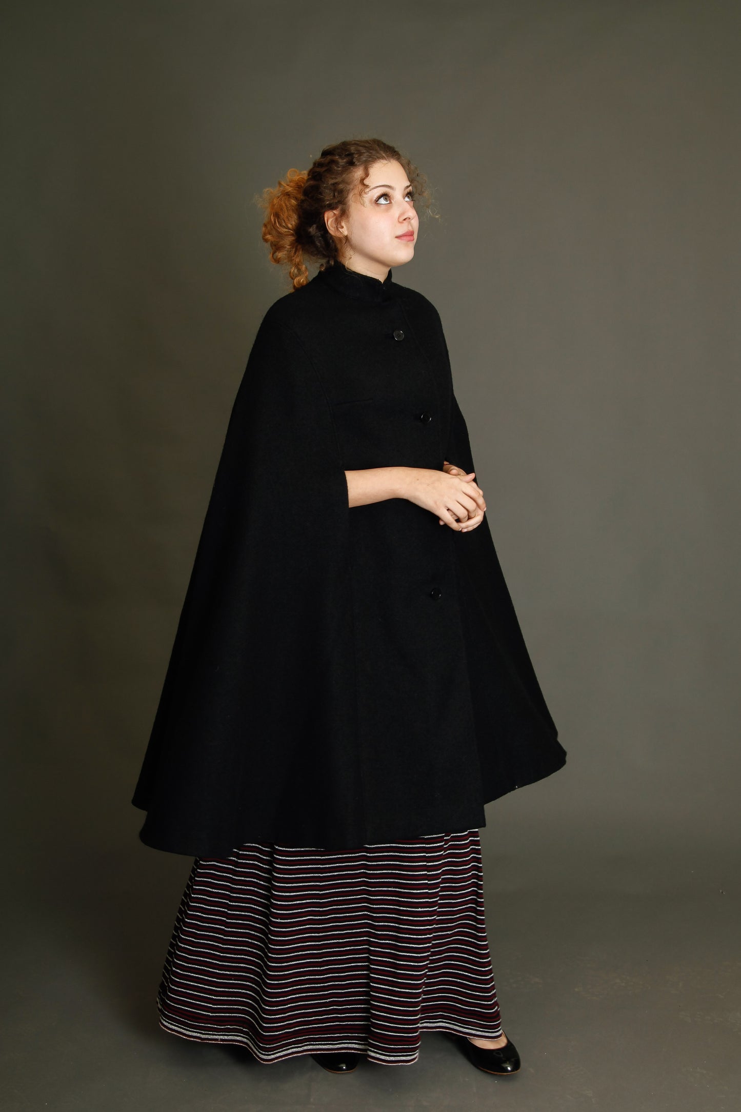 Late 40s Sartorial  Wool Black Cape