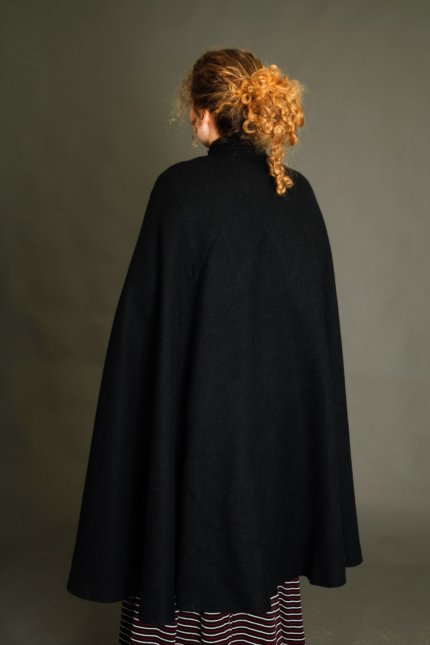 Late 40s Sartorial  Wool Black Cape